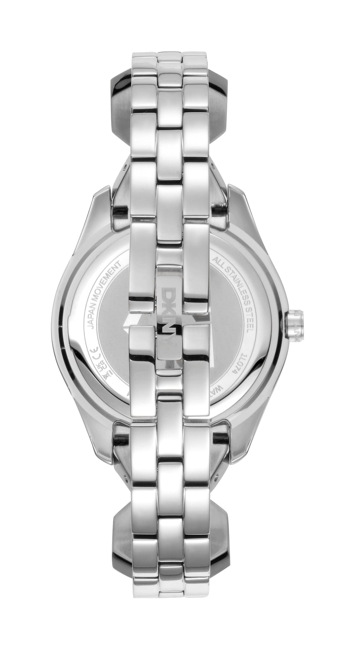 DK1L074M0015 DKNY Logo Pink Dial Stainless Steel Silver Women's Watch 33mm Watches DKNY 