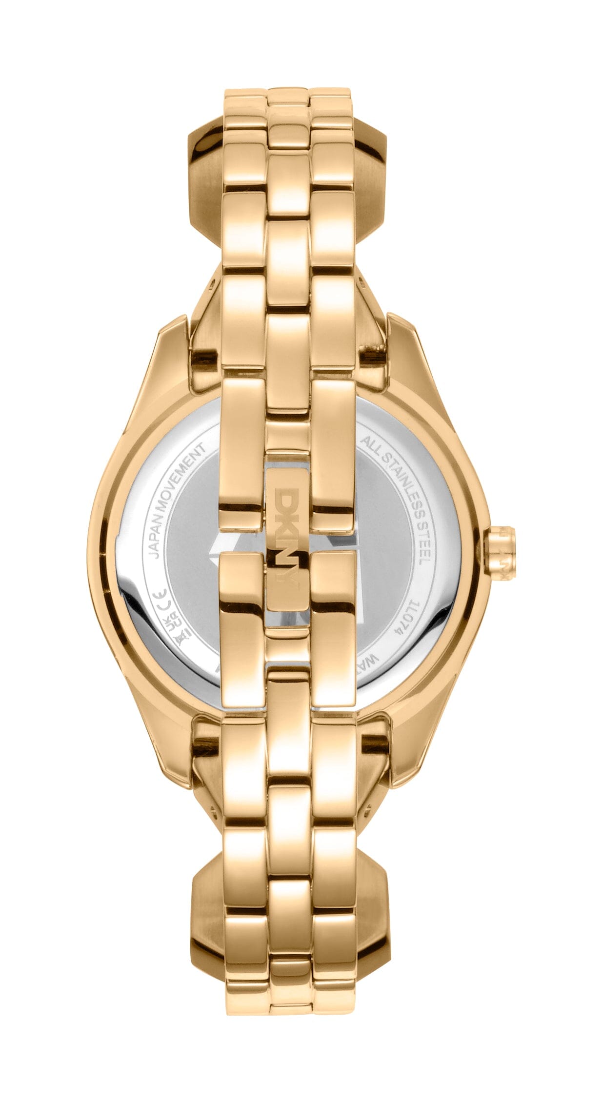 DK1L074M0025 DKNY Logo Silver Dial Stainless Steel Gold Women's Watch 33mm Watches DKNY 