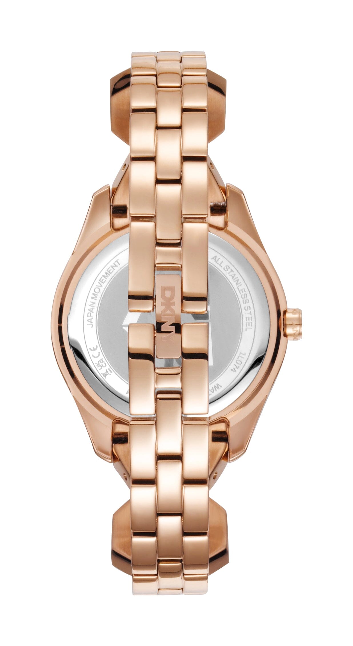 DK1L074M0035 DKNY Logo Silver Dial Stainless Steel Rose Gold Women's Watch 33mm Watches DKNY 