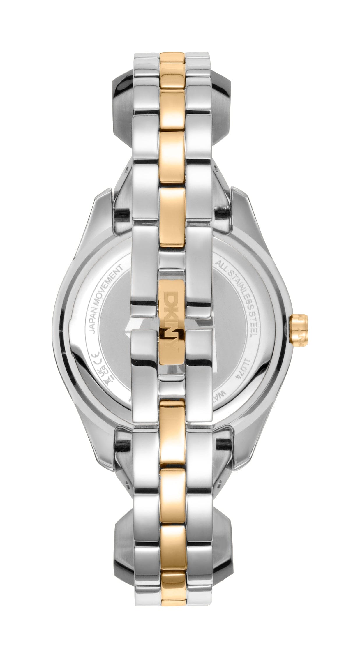 DK1L074M0045 DKNY Logo Silver Dial Two Tone Silver & Gold Women's Watch 33mm Watches DKNY 