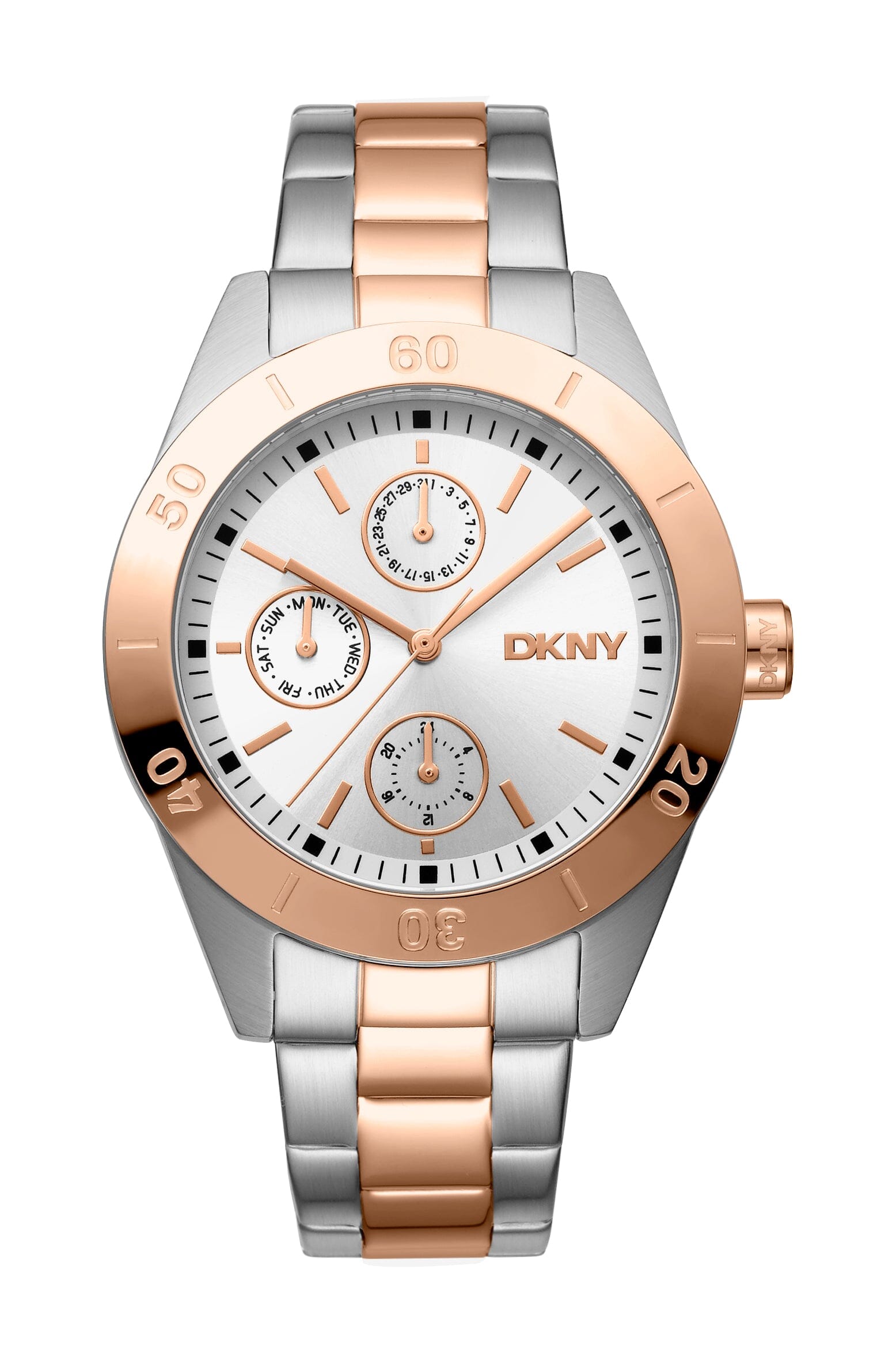 DK1L079M0055 DKNY Active Multi-Function Two Tone Silver & Rose Gold Women's Watch 38mm Watches DKNY 