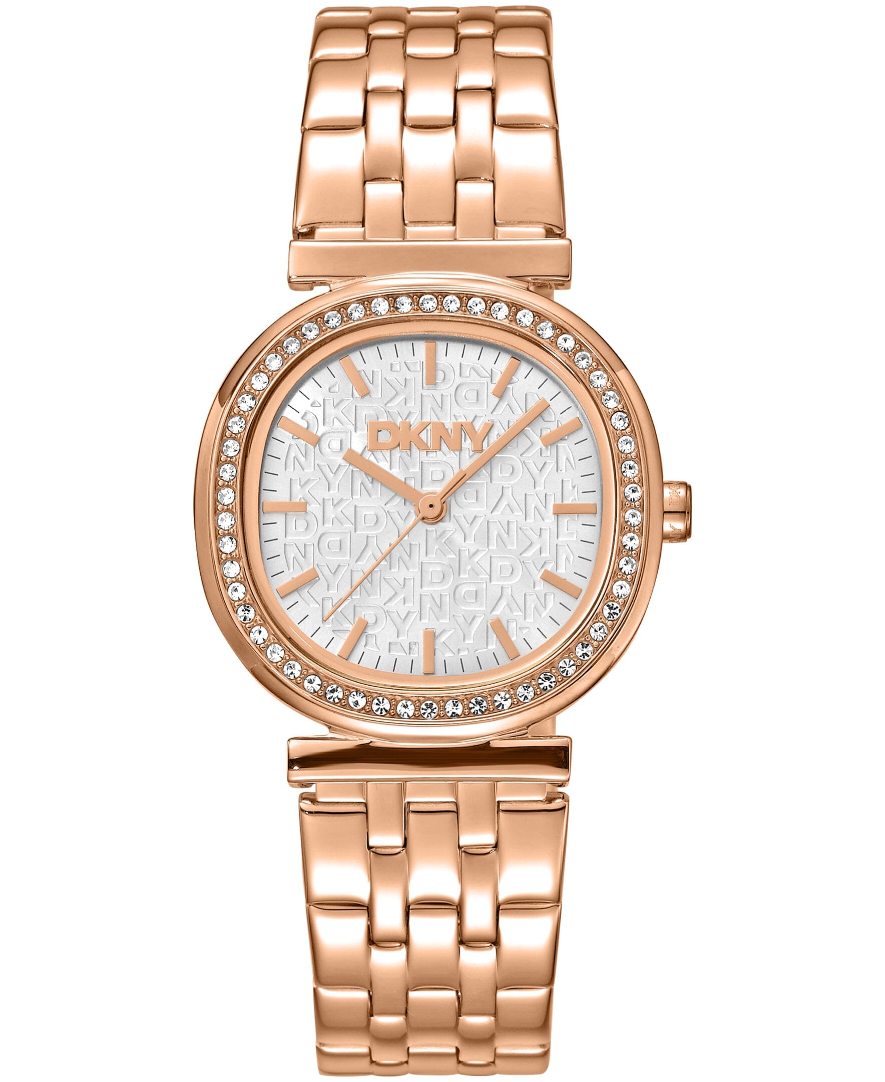 DK1L083M0075 DKNY Women's Crystal Bezel Red-Gold Tone Stainless Steel Bracelet Watch 30mm Watches DKNY 