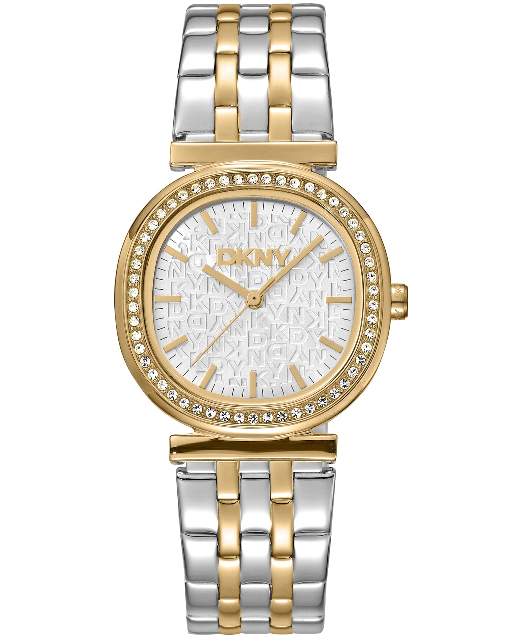 DK1L083M0085 DKNY Women's Crystal Bezel Two-Tone Gold Stainless Steel Bracelet Watch 30mm Watches DKNY 