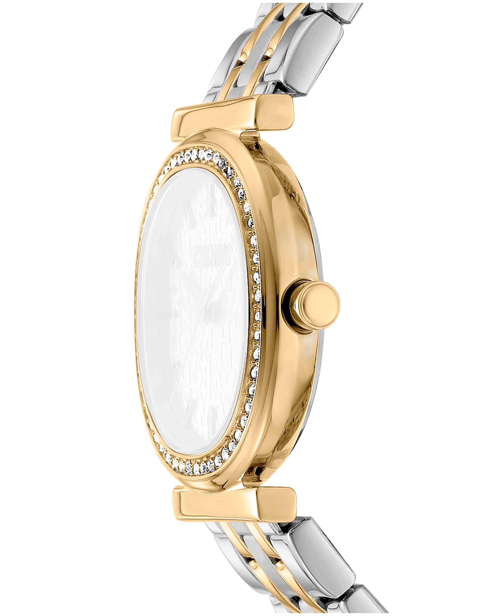 DK1L083M0085 DKNY Women's Crystal Bezel Two-Tone Gold Stainless Steel Bracelet Watch 30mm Watches DKNY 