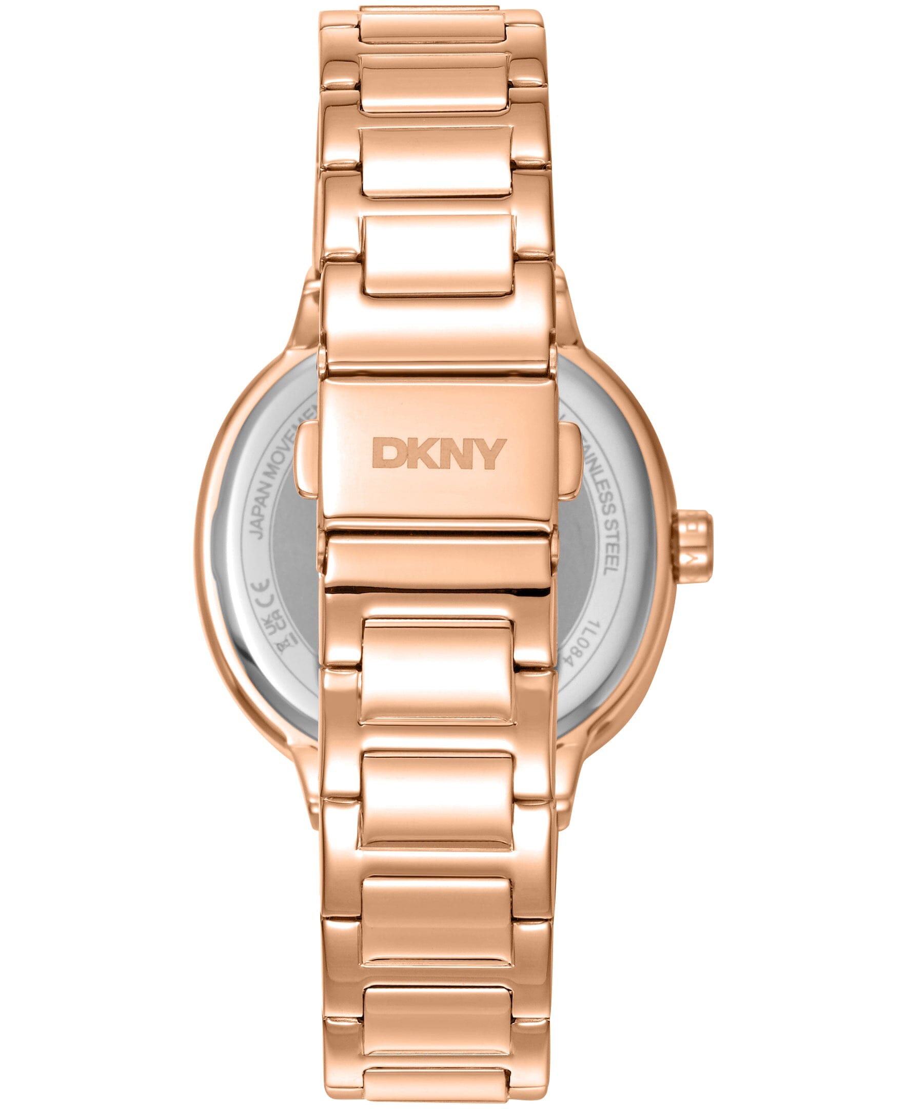 DK1L084M0075 DKNY Women's Crystal Bezel Red-Tone Stainless Steel Bracelet Multifunctional Watch 36mm Watches DKNY 