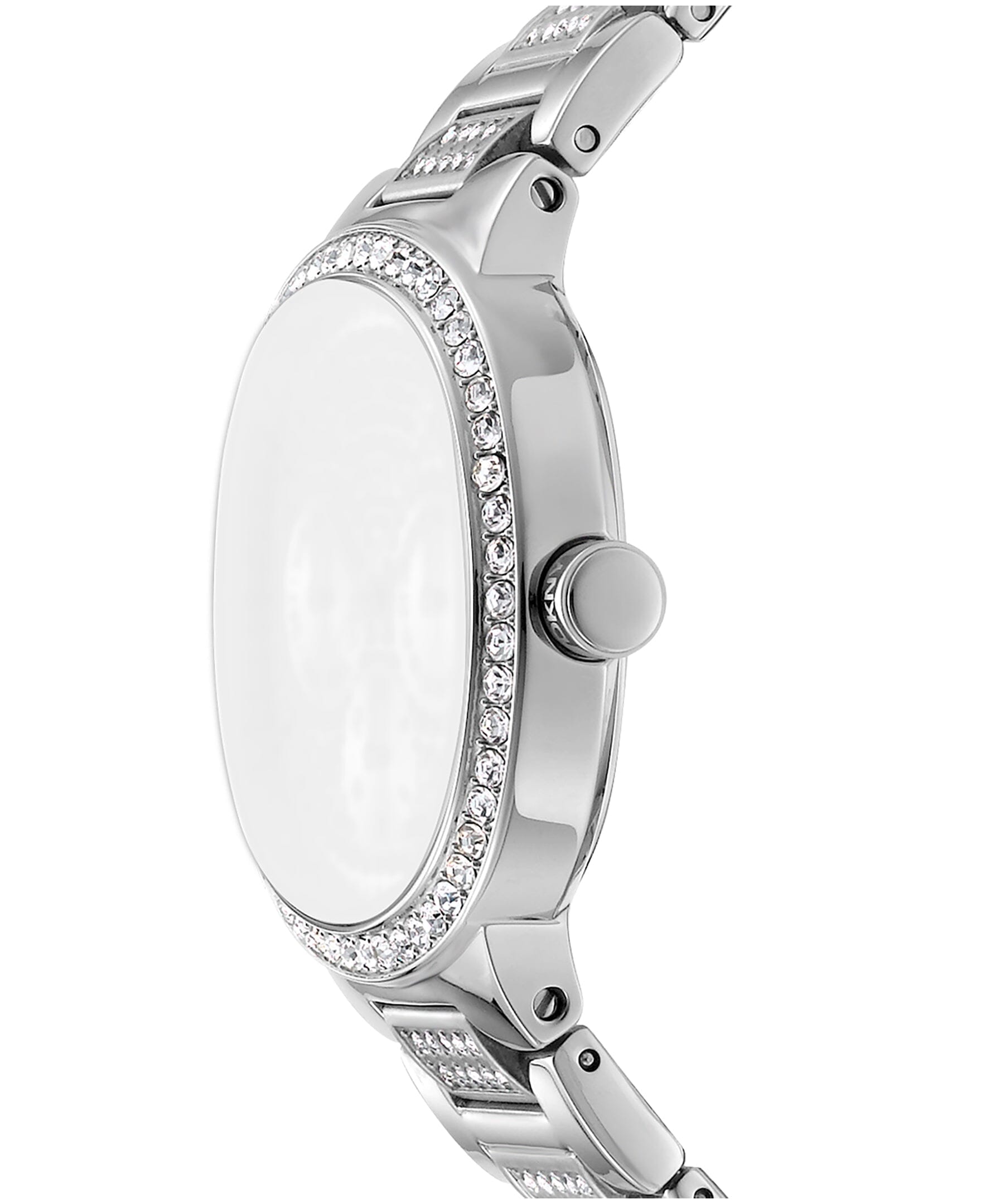 DK1L084M0215 DKNY Women's Crystal Covered Dial Crystal Bezel Stainless Steel Bracelet Multifunctional Watch 36mm Watches DKNY 