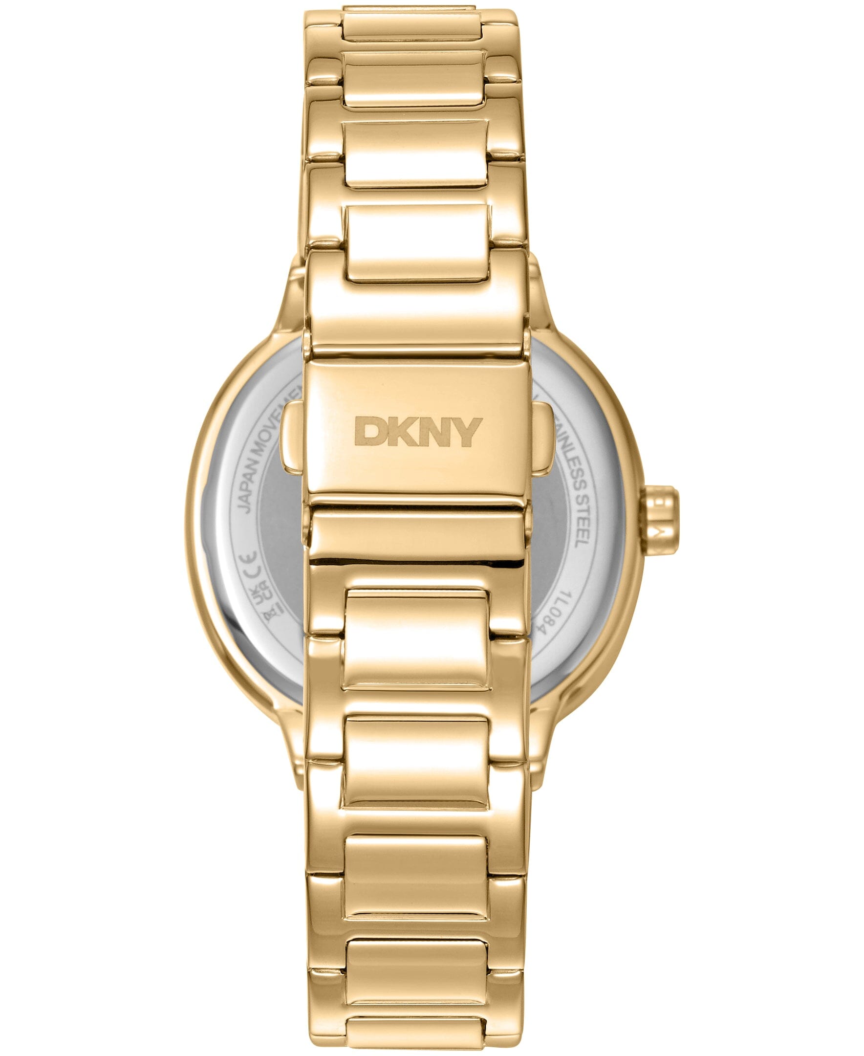 DK1L084M0225 DKNY Women's Crystal Covered Dial Crystal Bezel Gold-Tone Stainless Steel Bracelet Multifunctional Watch 36mm Watches DKNY 