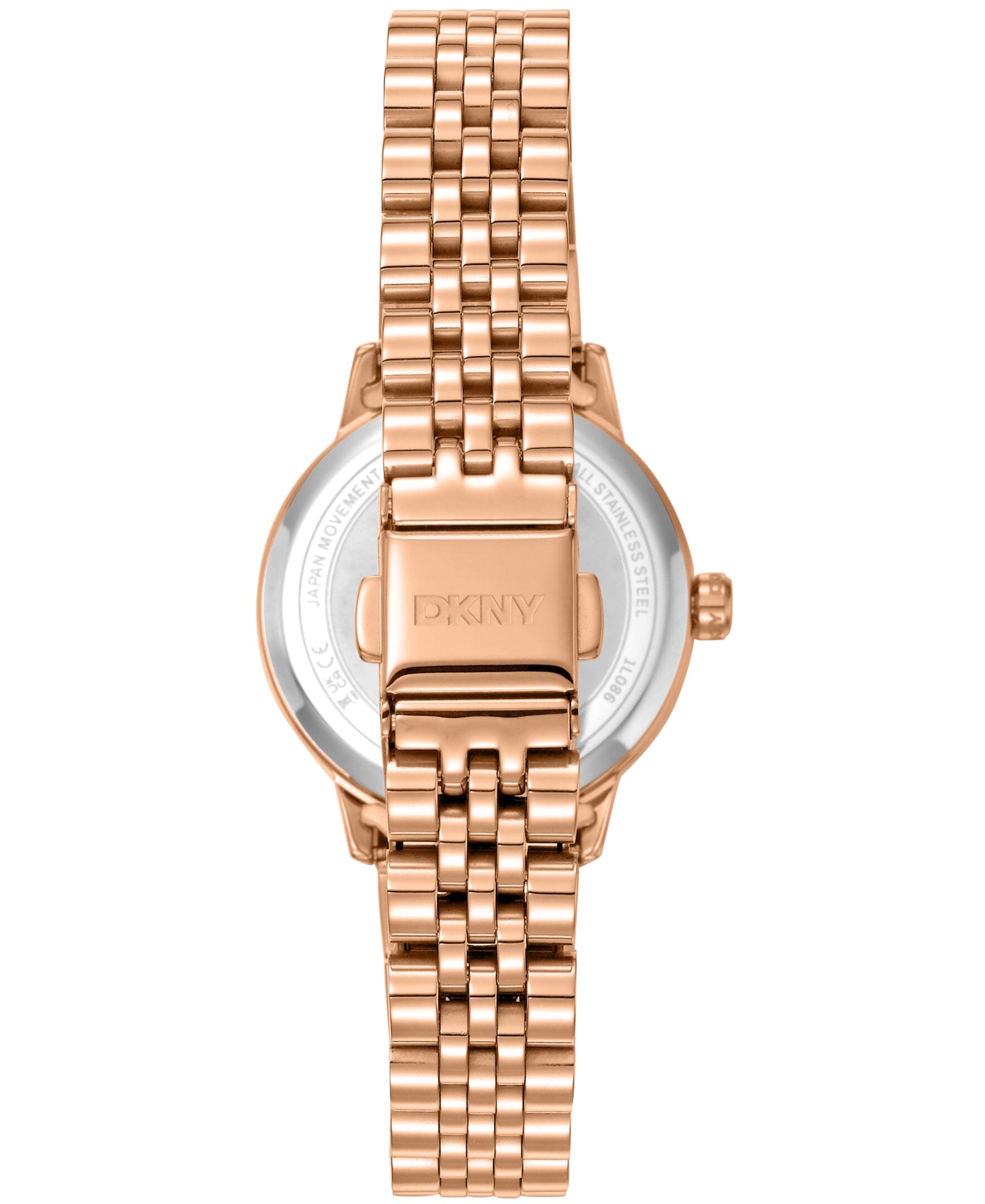 DK1L086M0065 DKNY Women's Crystal Accented Dial Gold-Tone Stainless Steel Bracelet Watch 30mm Watches DKNY 