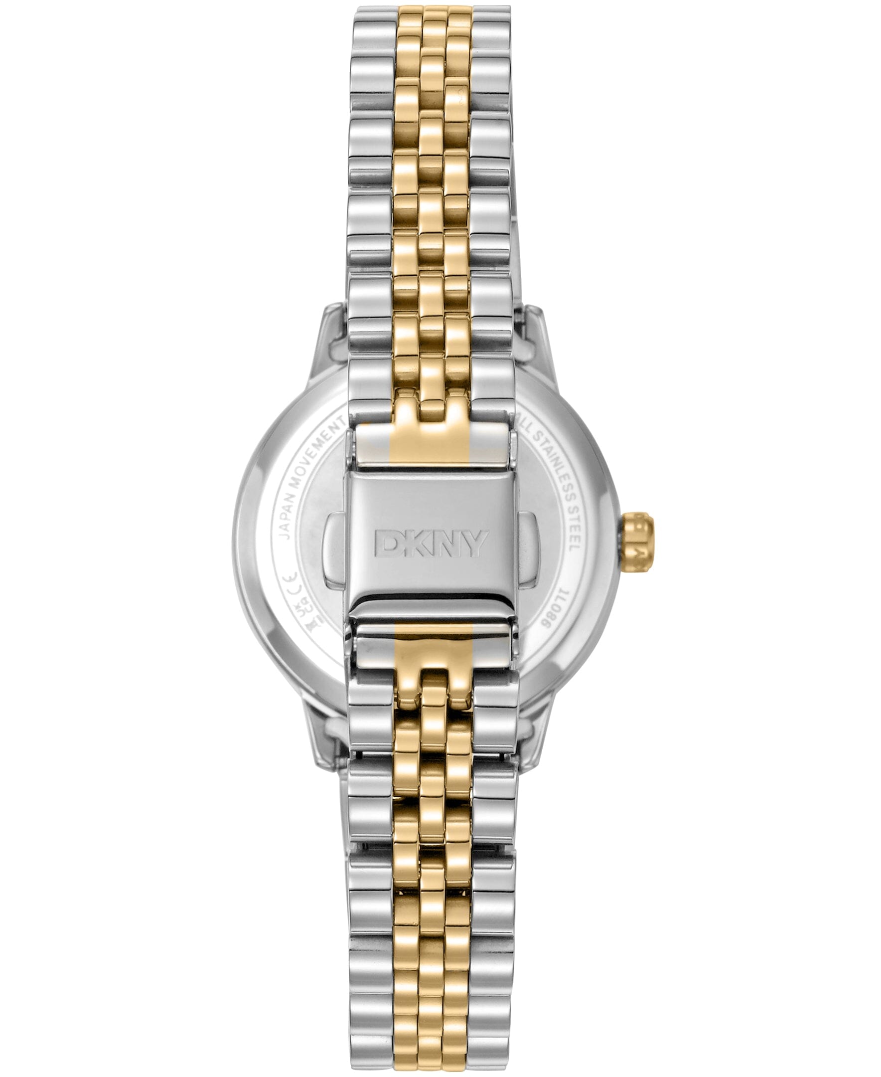 DK1L086M0085 DKNY Women's Crystal Accented Dial Two-Tone Gold Stainless Steel Bracelet Watch 30mm Watches DKNY 