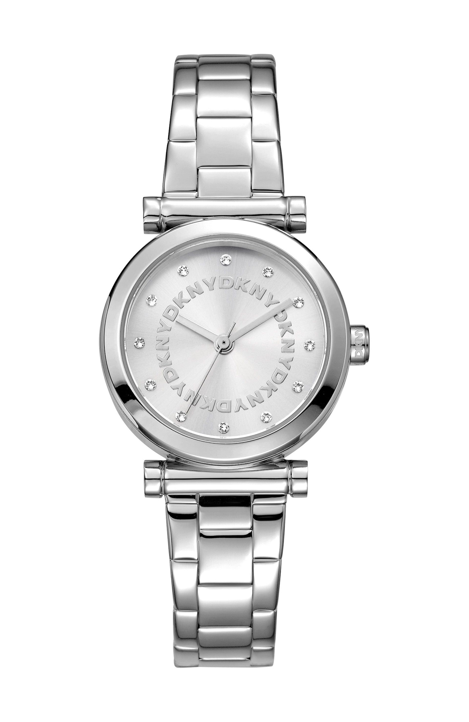 DK1L090M0045 Women's Essentials Silver Dial Stainless Steel Bracelet Watch DKNY 