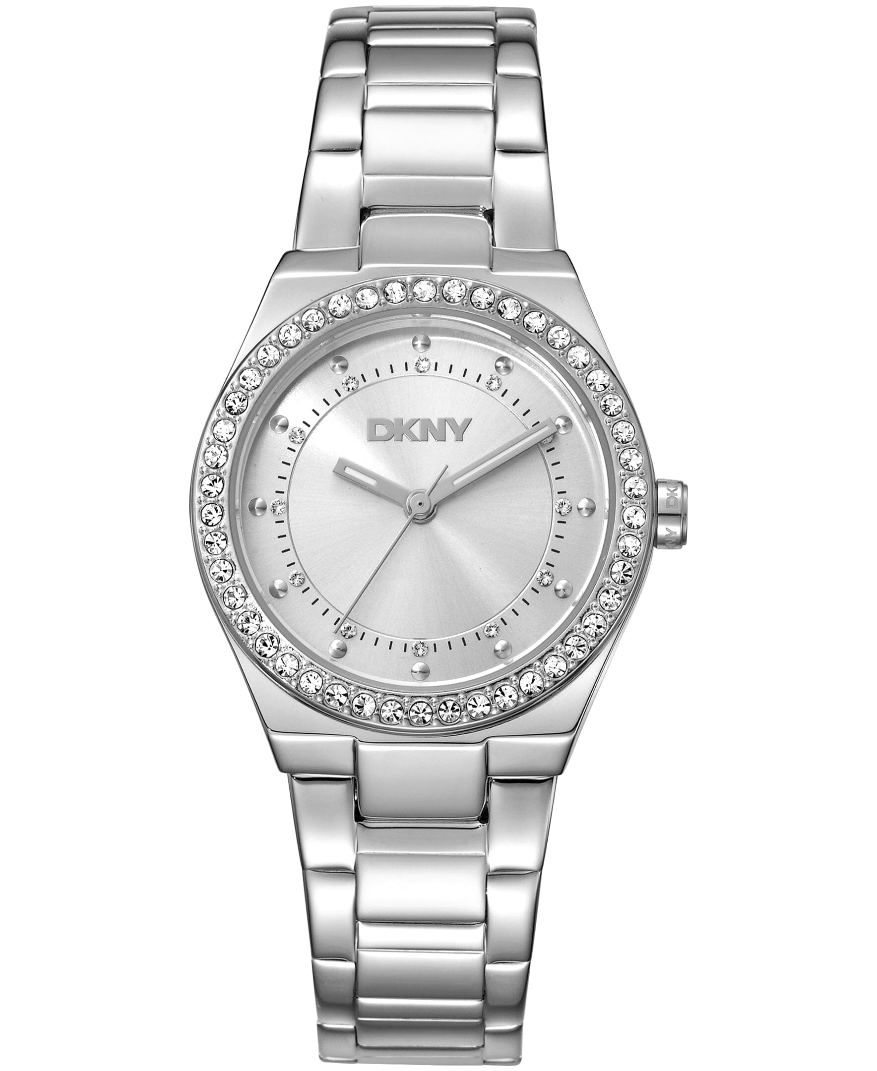 DK1L100M0045 DKNY Women's Crystal Dial Markers Crystal Bezel Stainless Steel Bracelet Watch 30mm Watches DKNY 