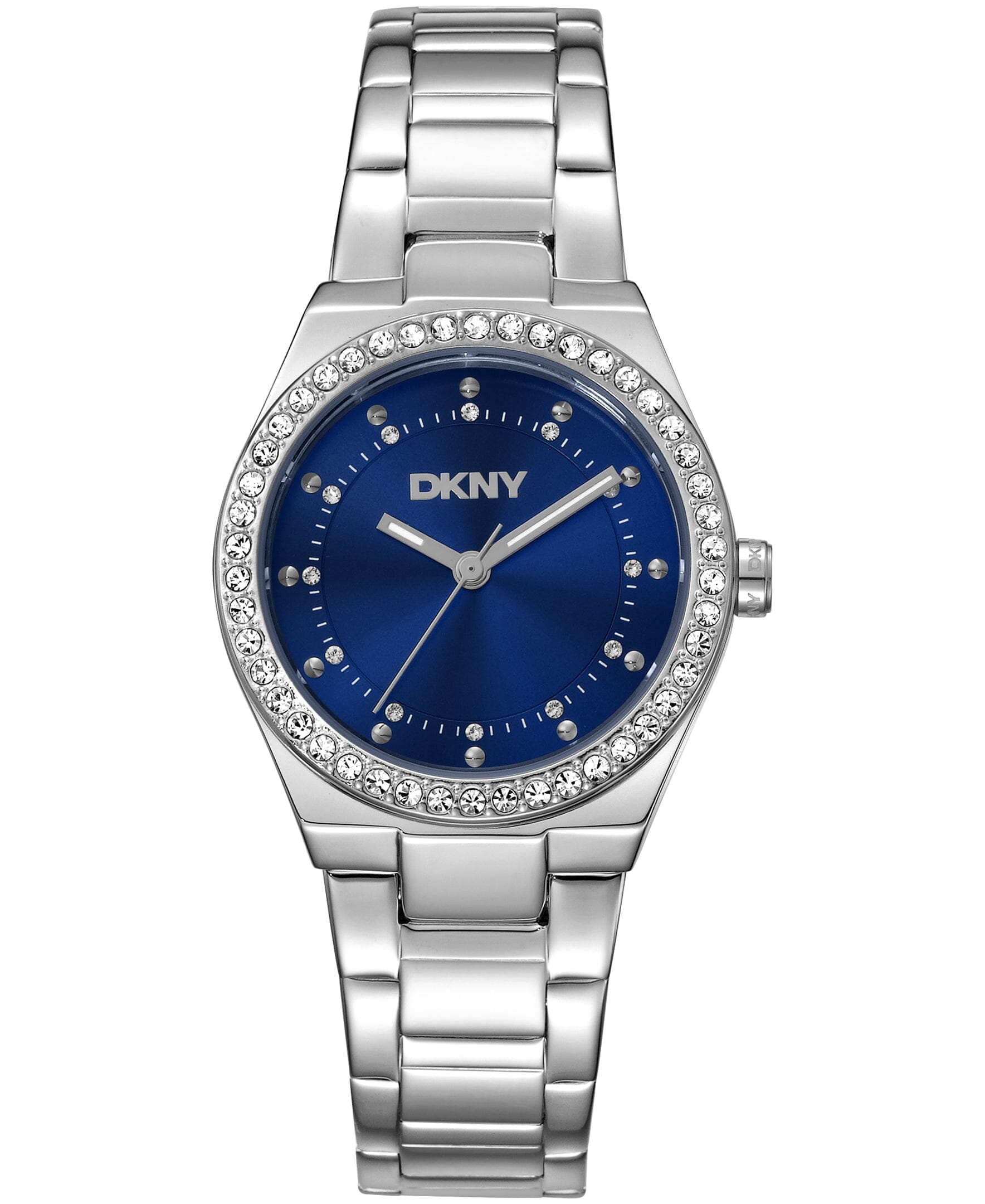 DK1L100M0055 DKNY Women's Crystal Dial Markers Crystal Bezel Stainless Steel Bracelet Watch 30mm Watches DKNY 