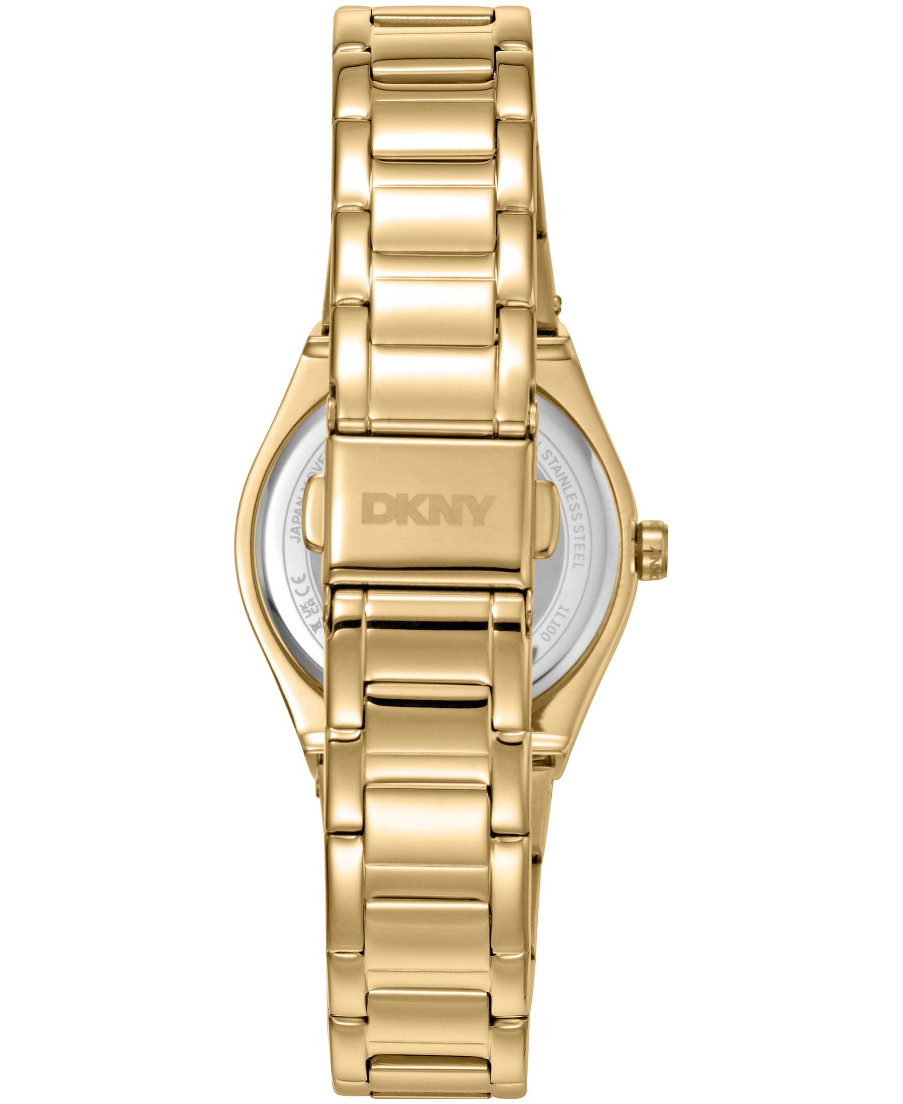 DK1L100M0065 DKNY Women's Crystal Dial Markers Crystal Bezel Gold-Tone Stainless Steel Bracelet Watch 30mm Watches DKNY 
