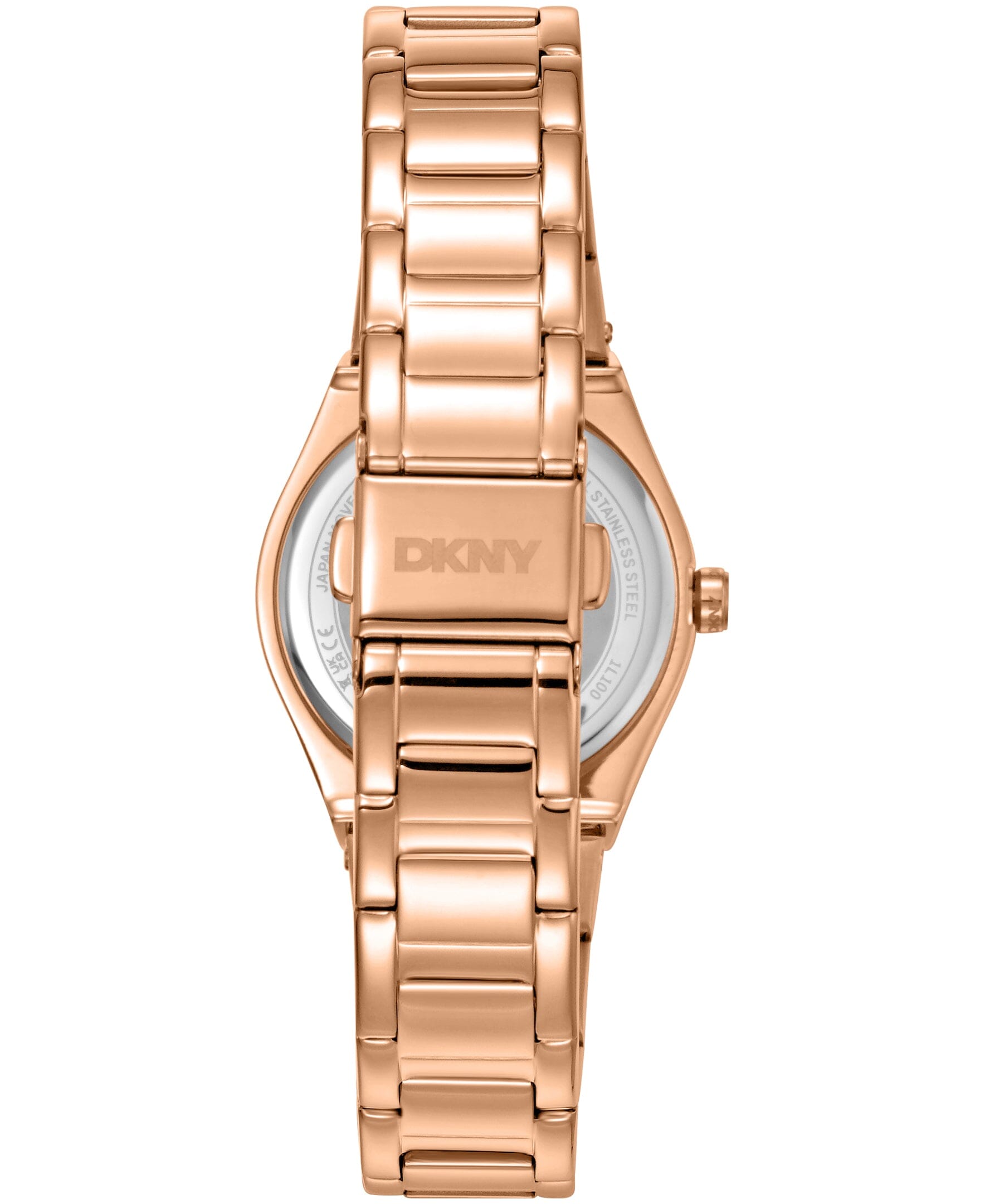 DK1L100M0075 DKNY Women's Crystal Dial Markers Crystal Bezel Rose-Gold Tone Stainless Steel Bracelet Watch 30mm Watches DKNY 