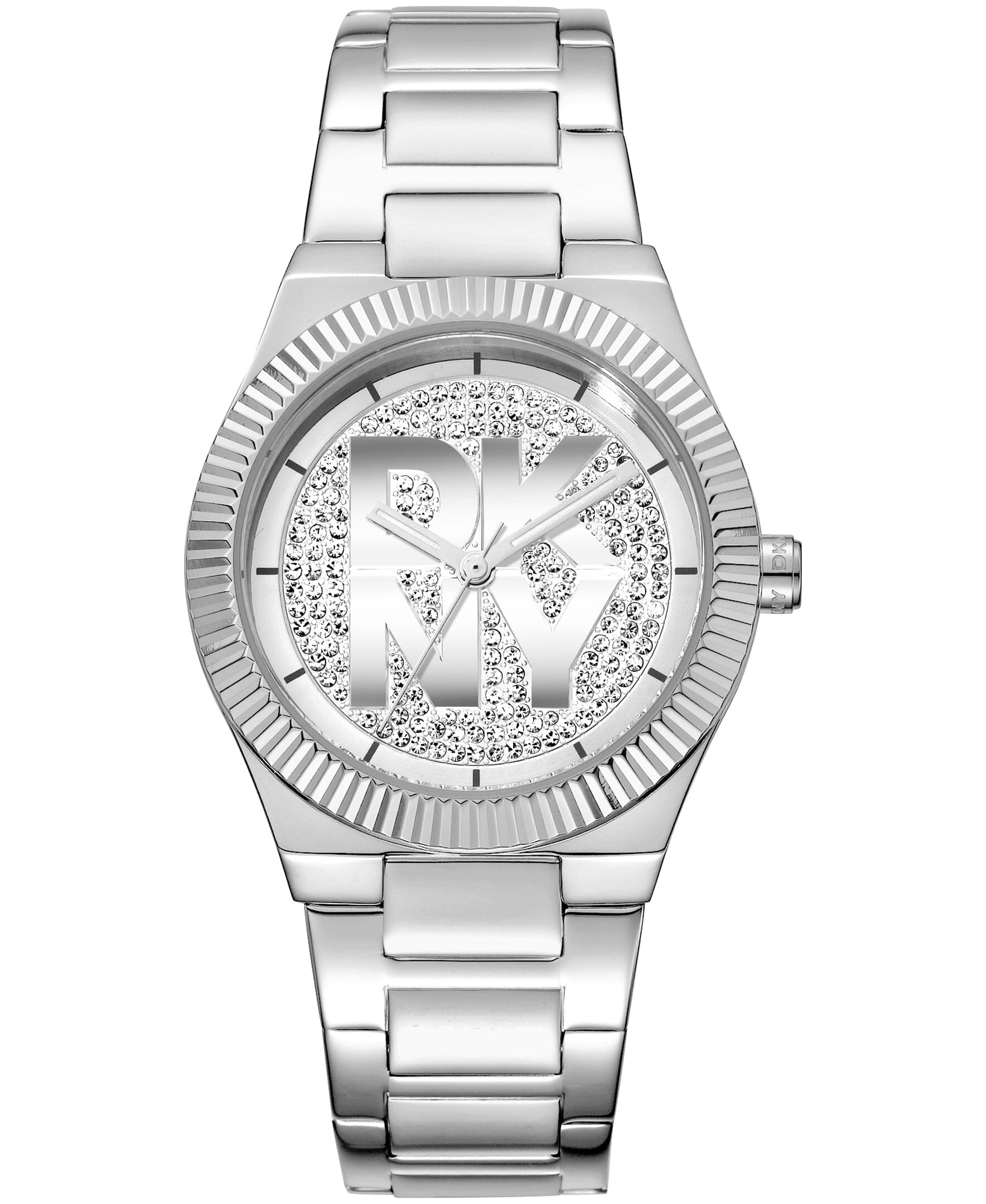 DK1L102M0215 DKNY Women's Jewel-Encrusted Dial Stainless Steel Bracelet Watch 33mm Watches DKNY 