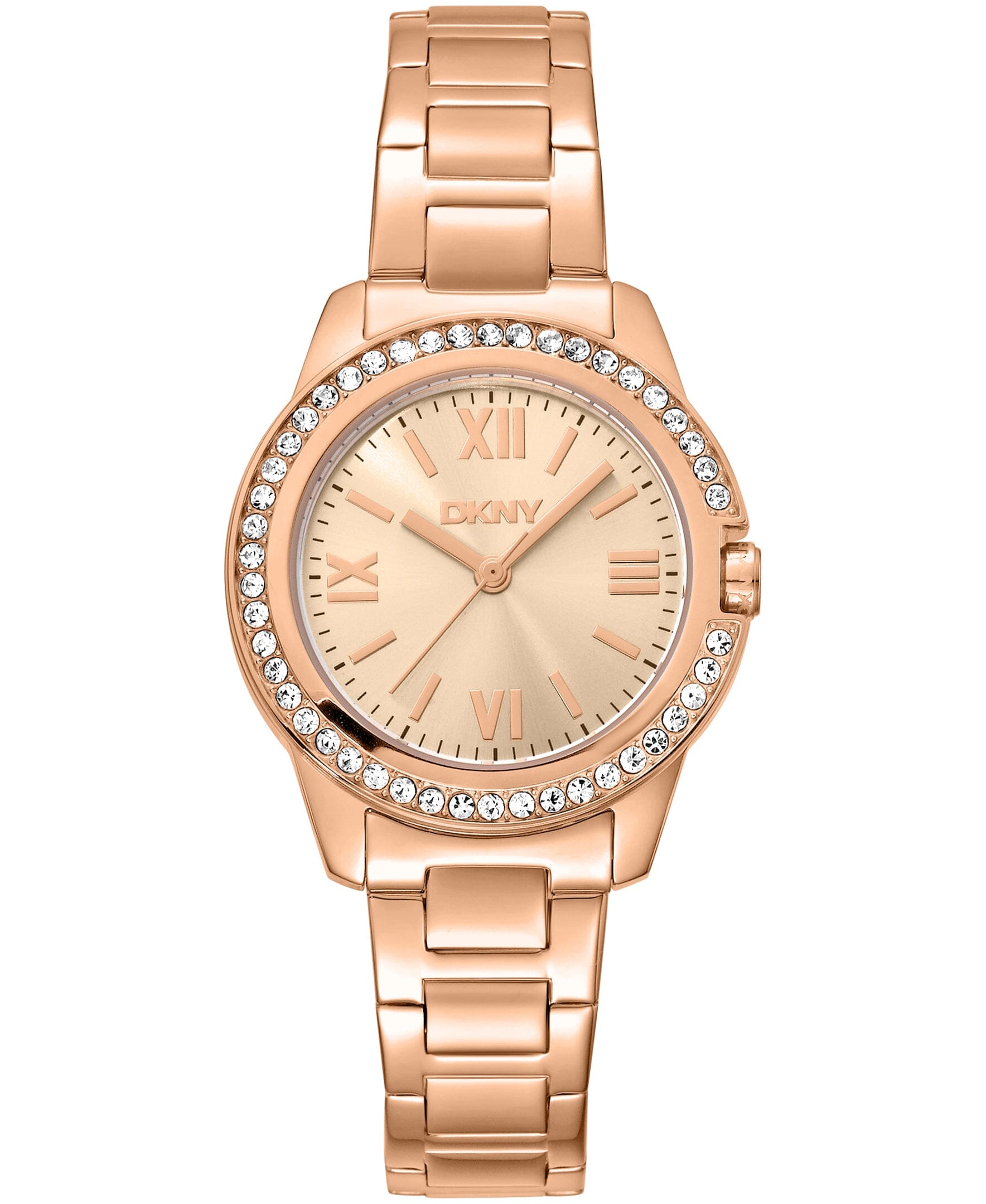 DK1L105M0075 DKNY Women's Crystal Bezel Red-Gold Tone Stainless Steel Bracelet Watch 30mm Watches DKNY 