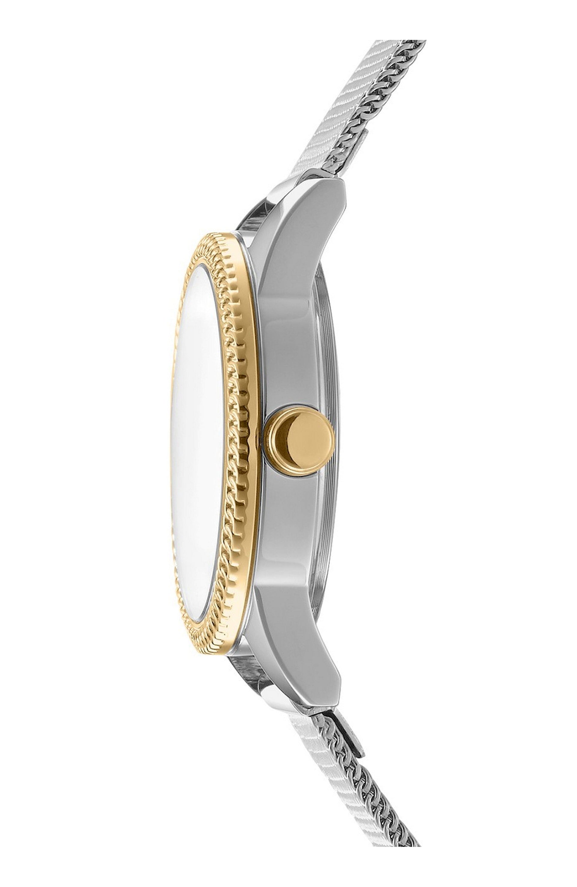 DK1L113M0095 Women's Milanese Silver Dial Two-Tone Stainless Steel Bracelet Watch DKNY 