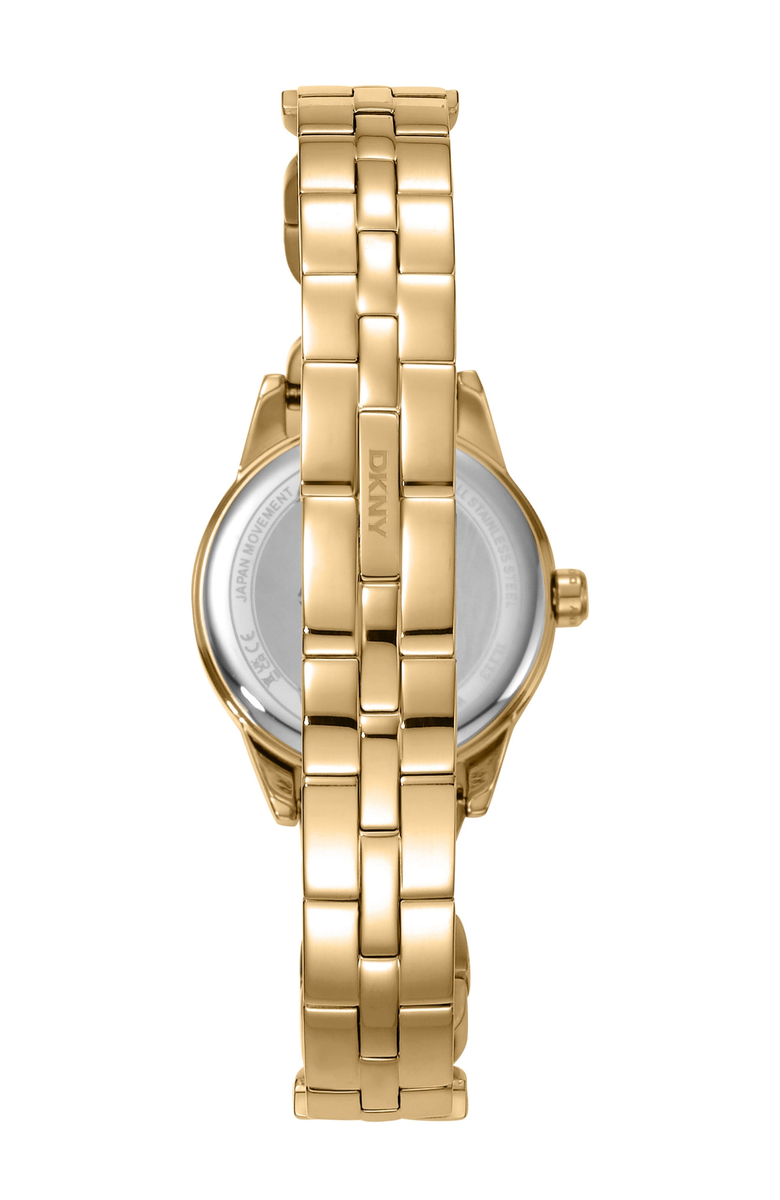 DK1L113M0245 Women's Open Link Champagne Dial Gold-Tone Stainless Steel Bracelet Watch DKNY 