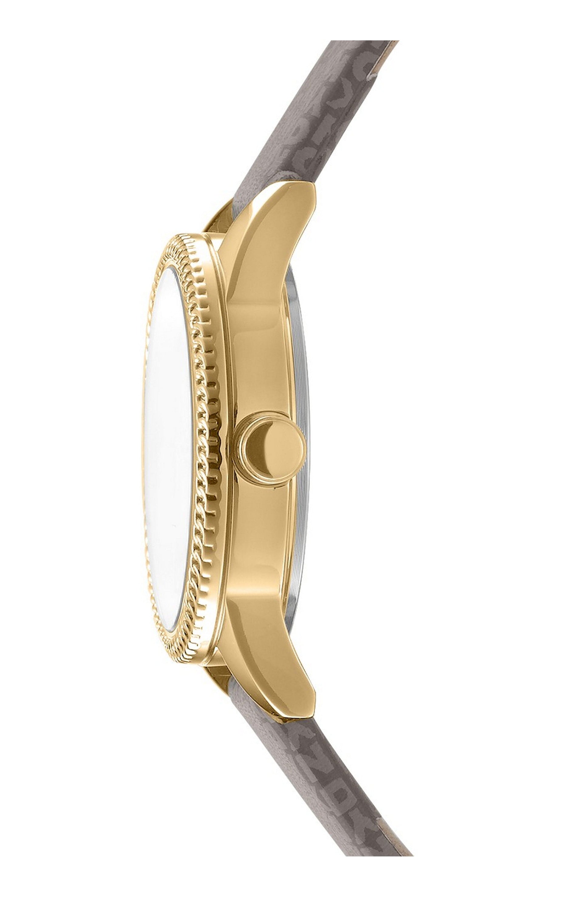 DK1L113P0025 Women's Milanese Champagne Dial Light Brown Strap Gold-Tone Stainless Steel DKNY 