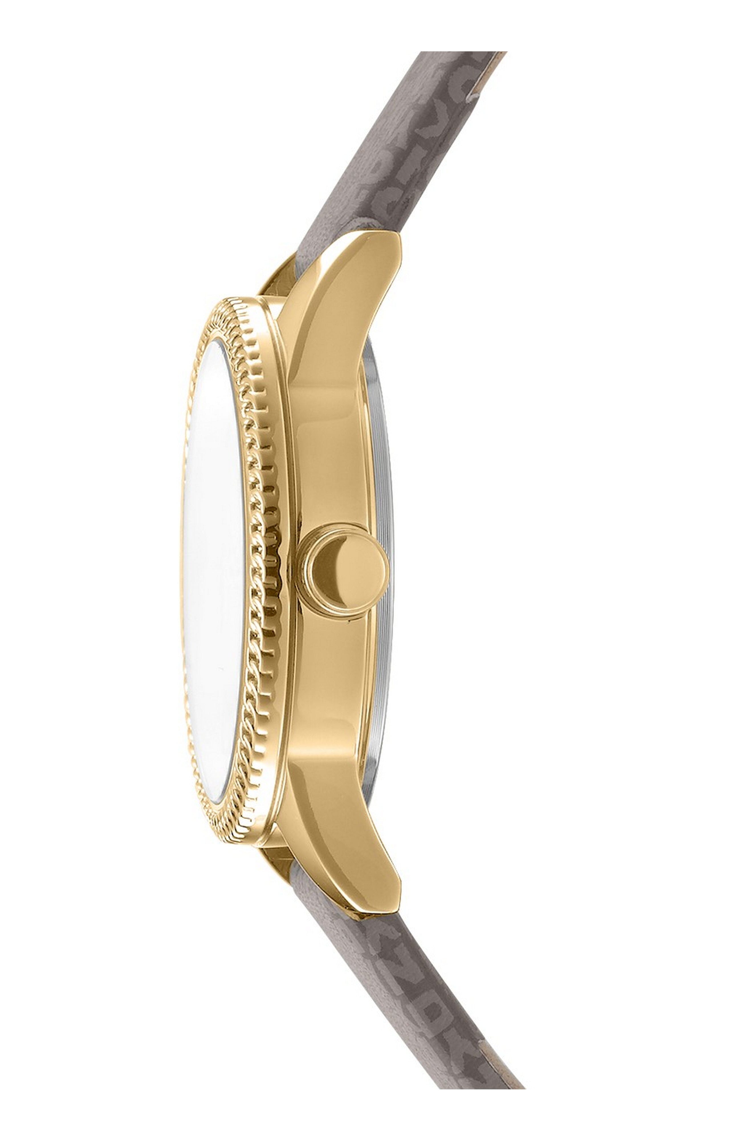 DK1L113P0025 Women's Milanese Champagne Dial Light Brown Strap Gold-Tone Stainless Steel DKNY 