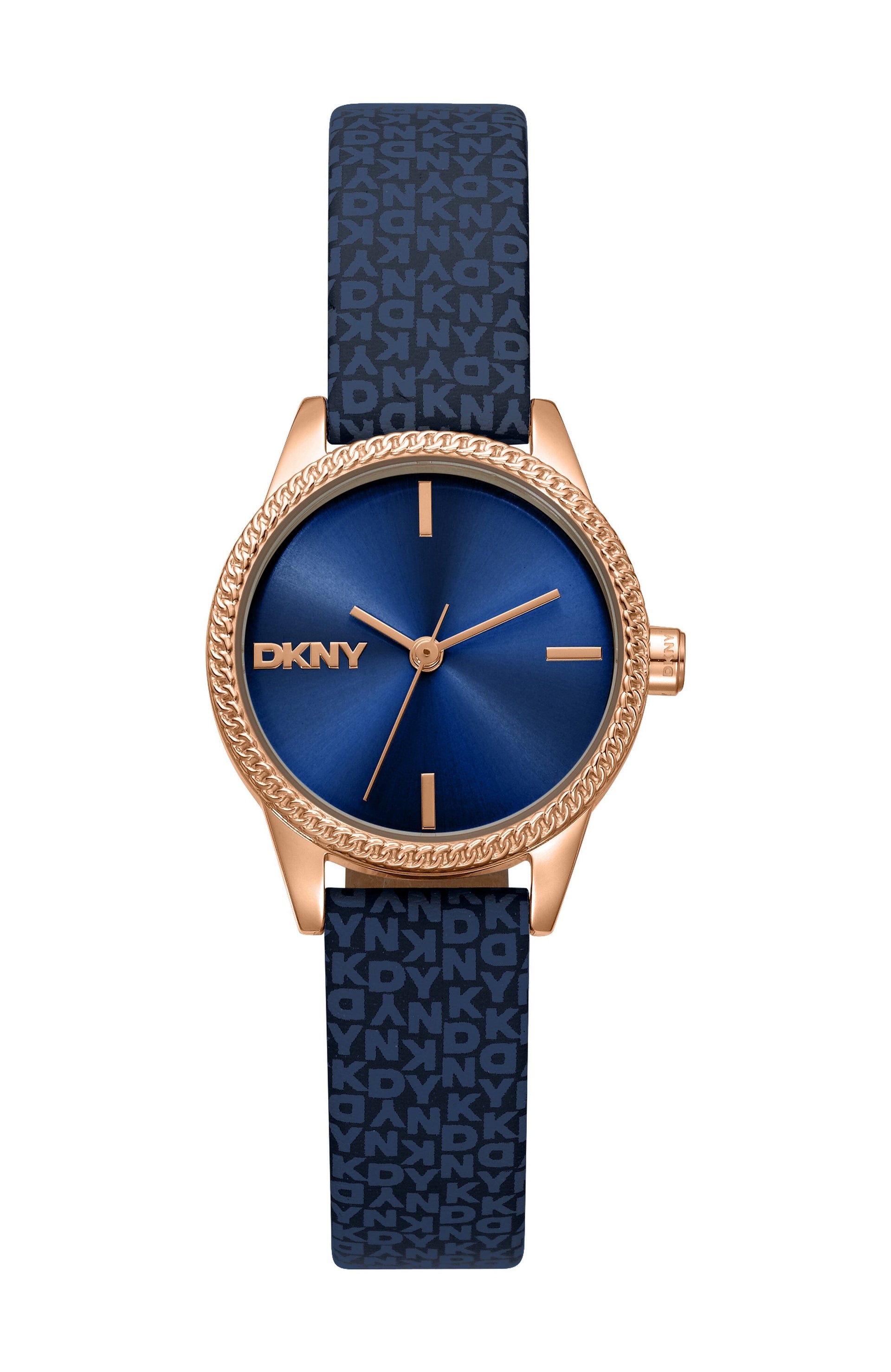 DK1L113P0035 Women's Milanese Dark Blue Dial Dark Blue Strap Rose Gold-Tone Stainless Steel DKNY 