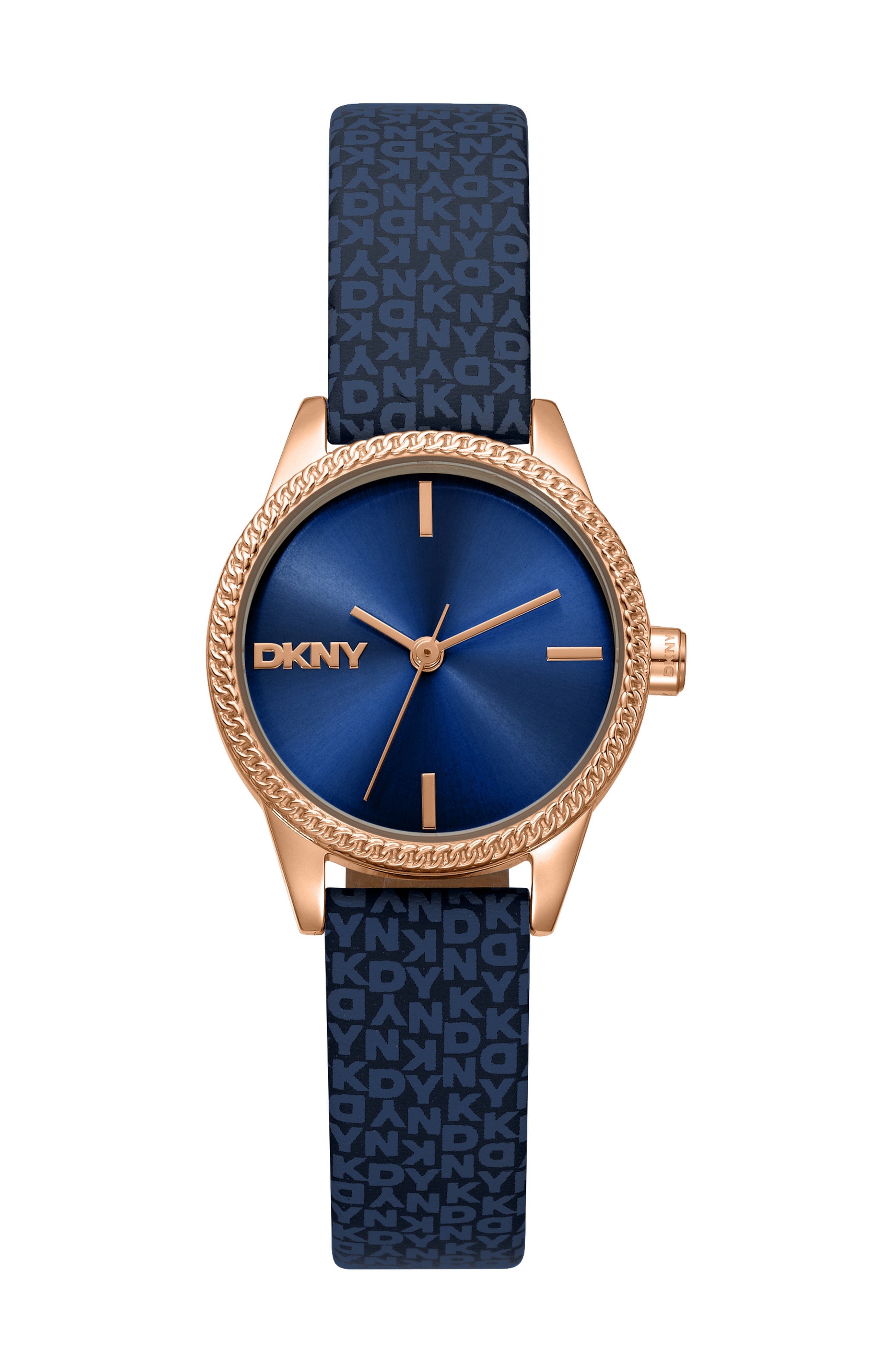 DK1L113P0035 Women's Milanese Dark Blue Dial Dark Blue Strap Rose Gold-Tone Stainless Steel DKNY 