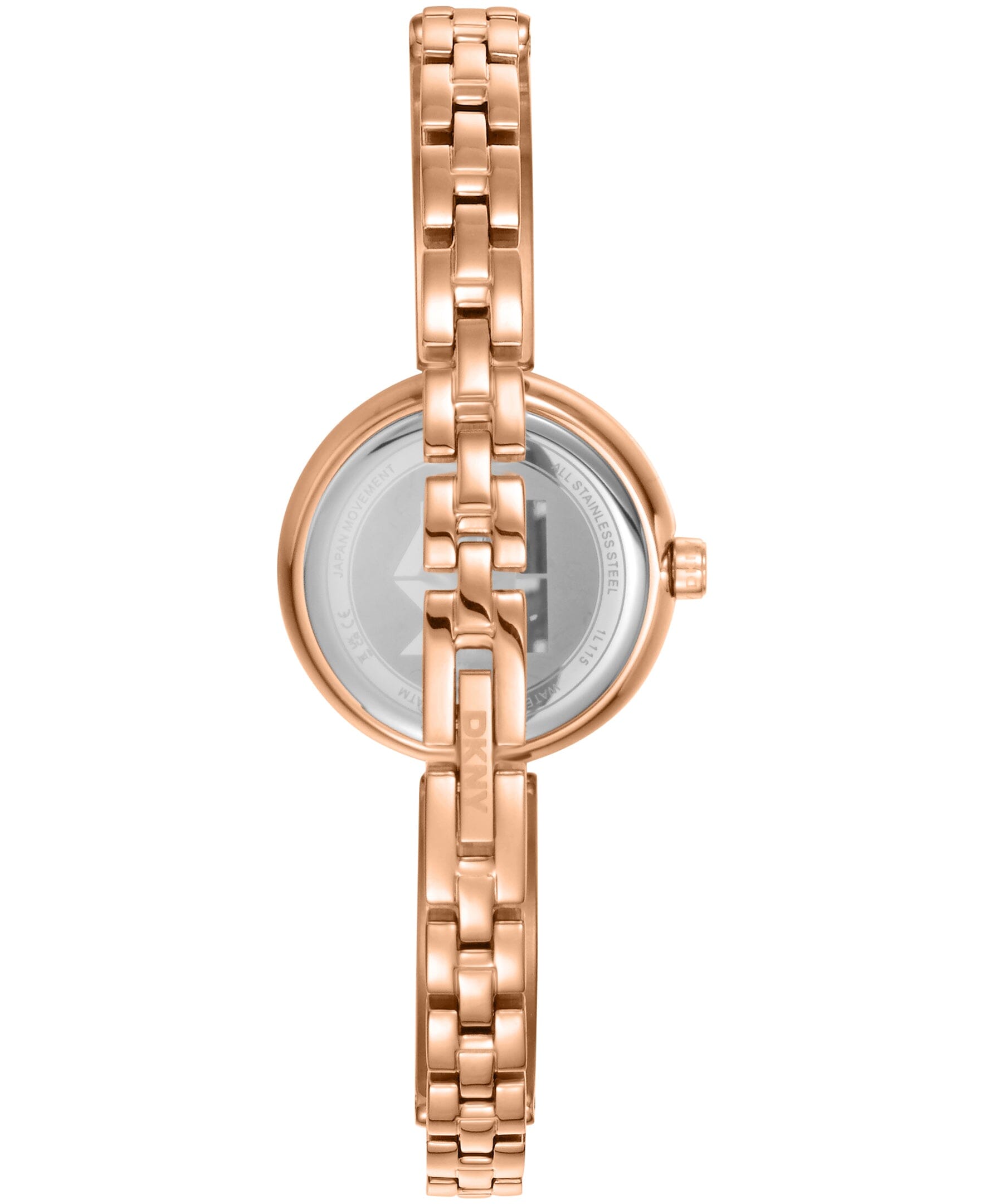 DK1L115M0235 DKNY Women's Red-Gold Tone Stainless Steel Crystal Accented Jewelry Bracelet Watch 26mm Watches DKNY 