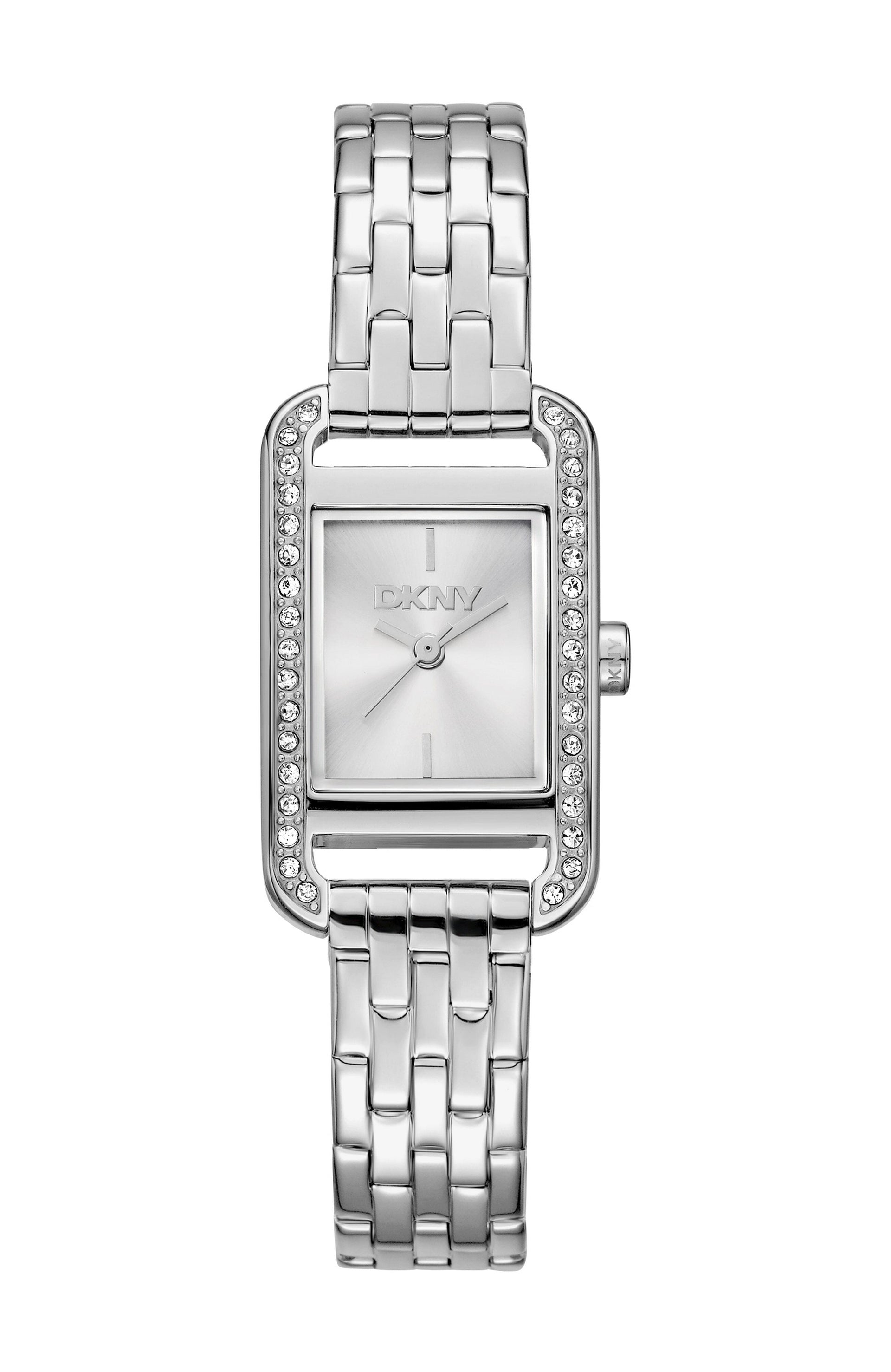 DK1L117M0015 Women's Signature Shape Silver Dial Stainless Steel Bracelet Watch DKNY 
