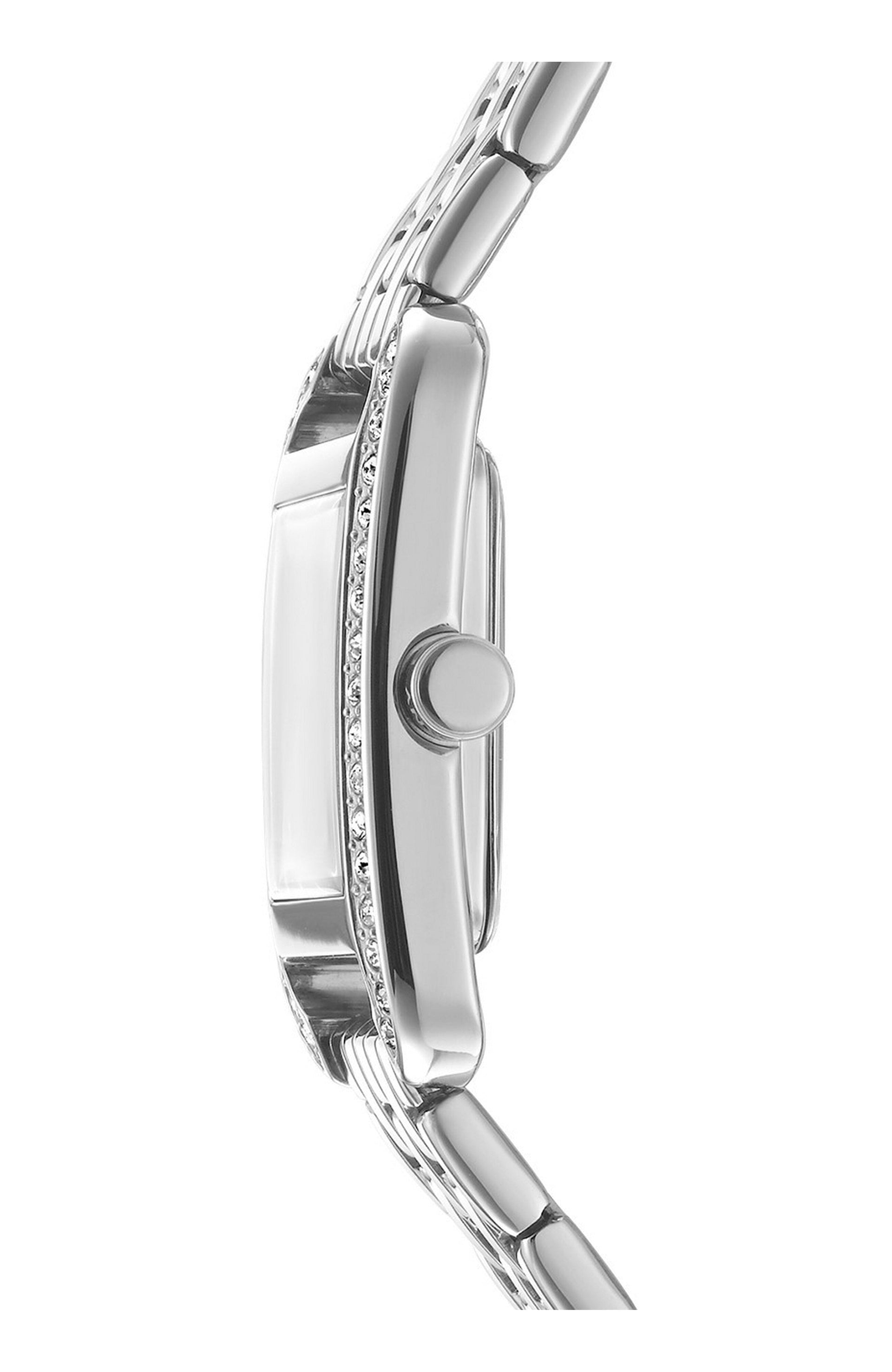 DK1L117M0015 Women's Signature Shape Silver Dial Stainless Steel Bracelet Watch DKNY 