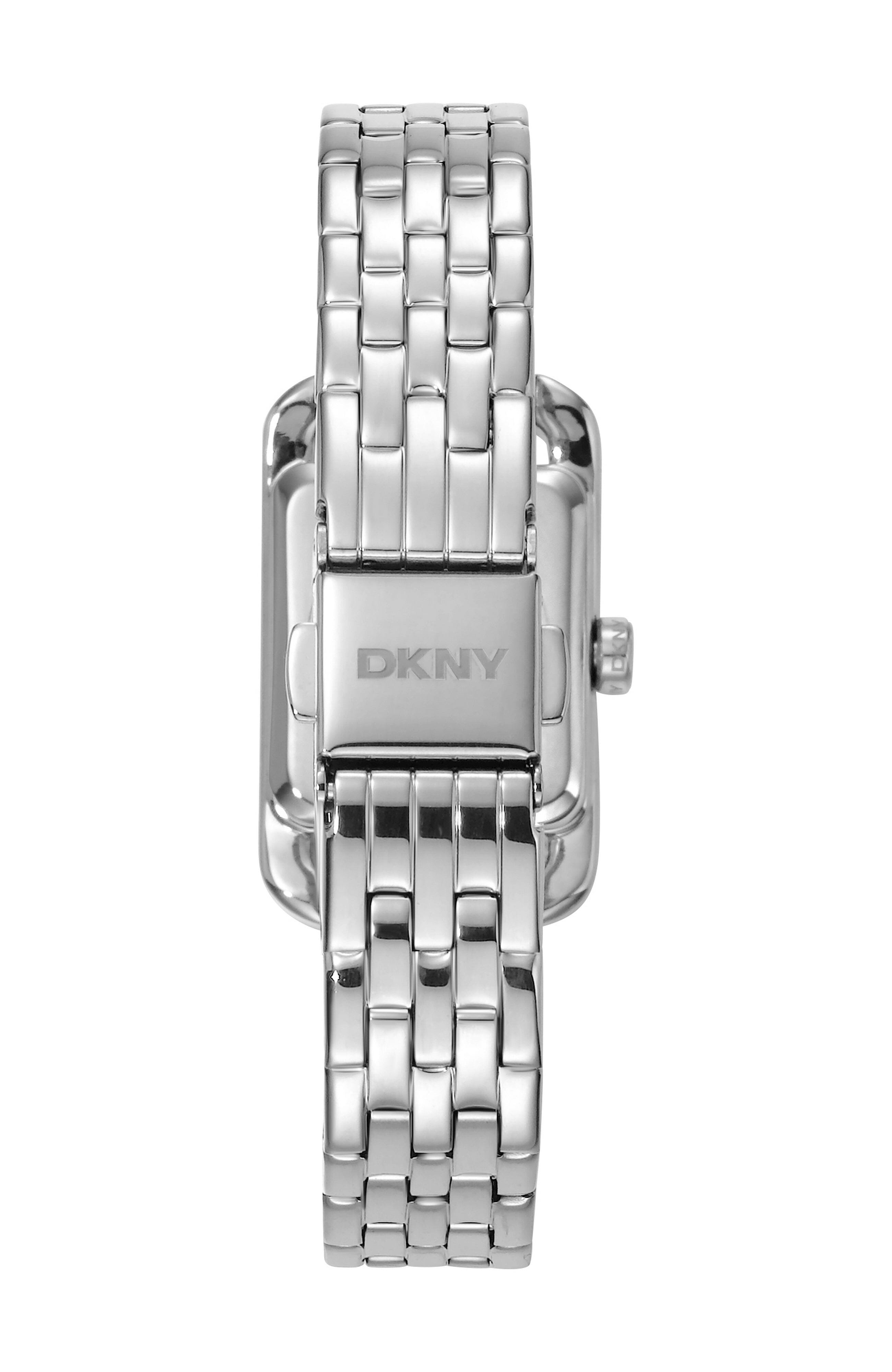 DK1L117M0015 Women's Signature Shape Silver Dial Stainless Steel Bracelet Watch DKNY 