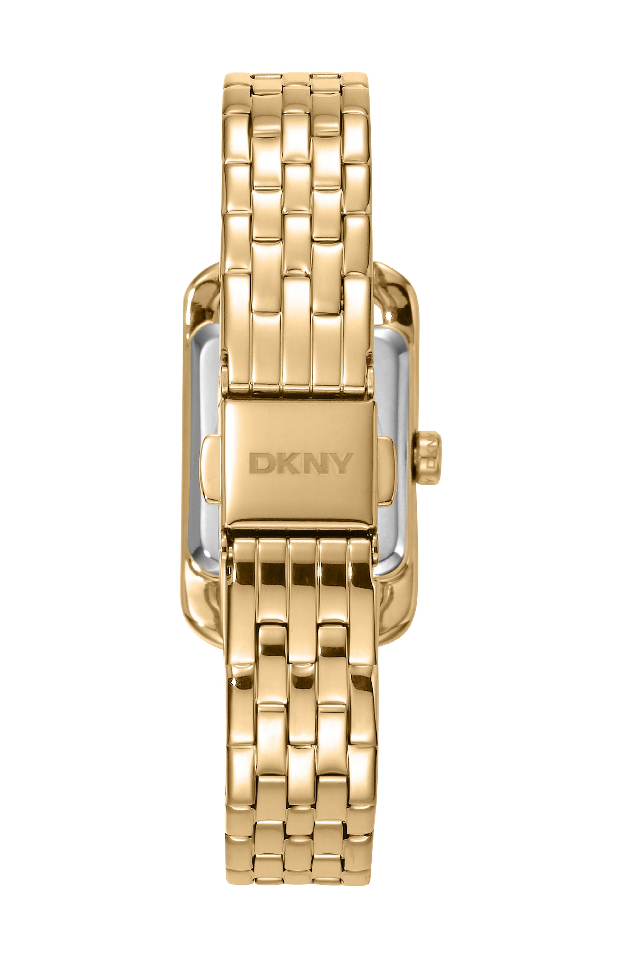 DK1L117M0035 Women's Signature Shape Silver Dial Gold-Tone Stainless Steel Braclet Watch DKNY 