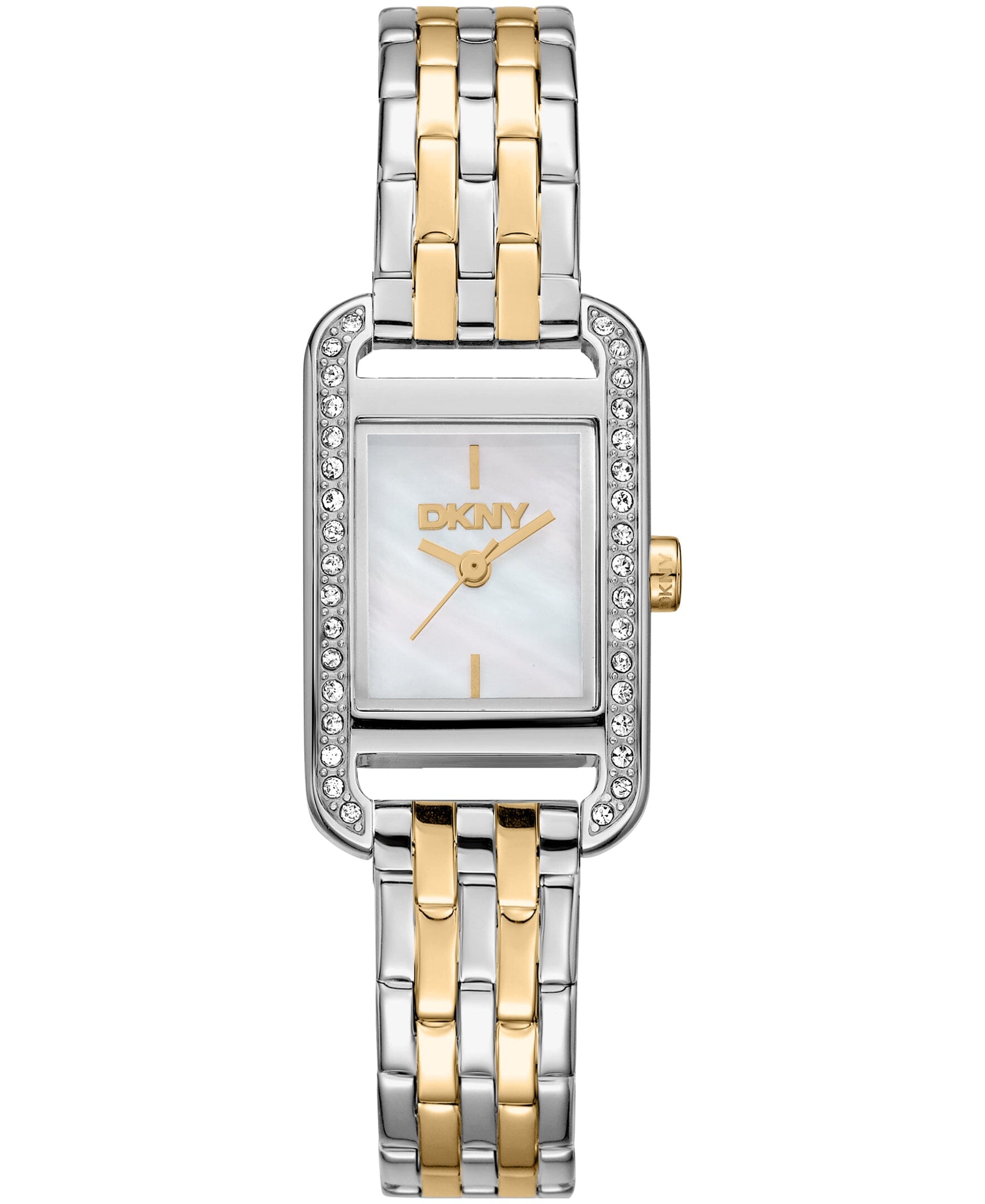 DK1L117M0065 DKNY White MOP Two Tone Silver & Gold Stainless Steel Women's Watch Watches DKNY 