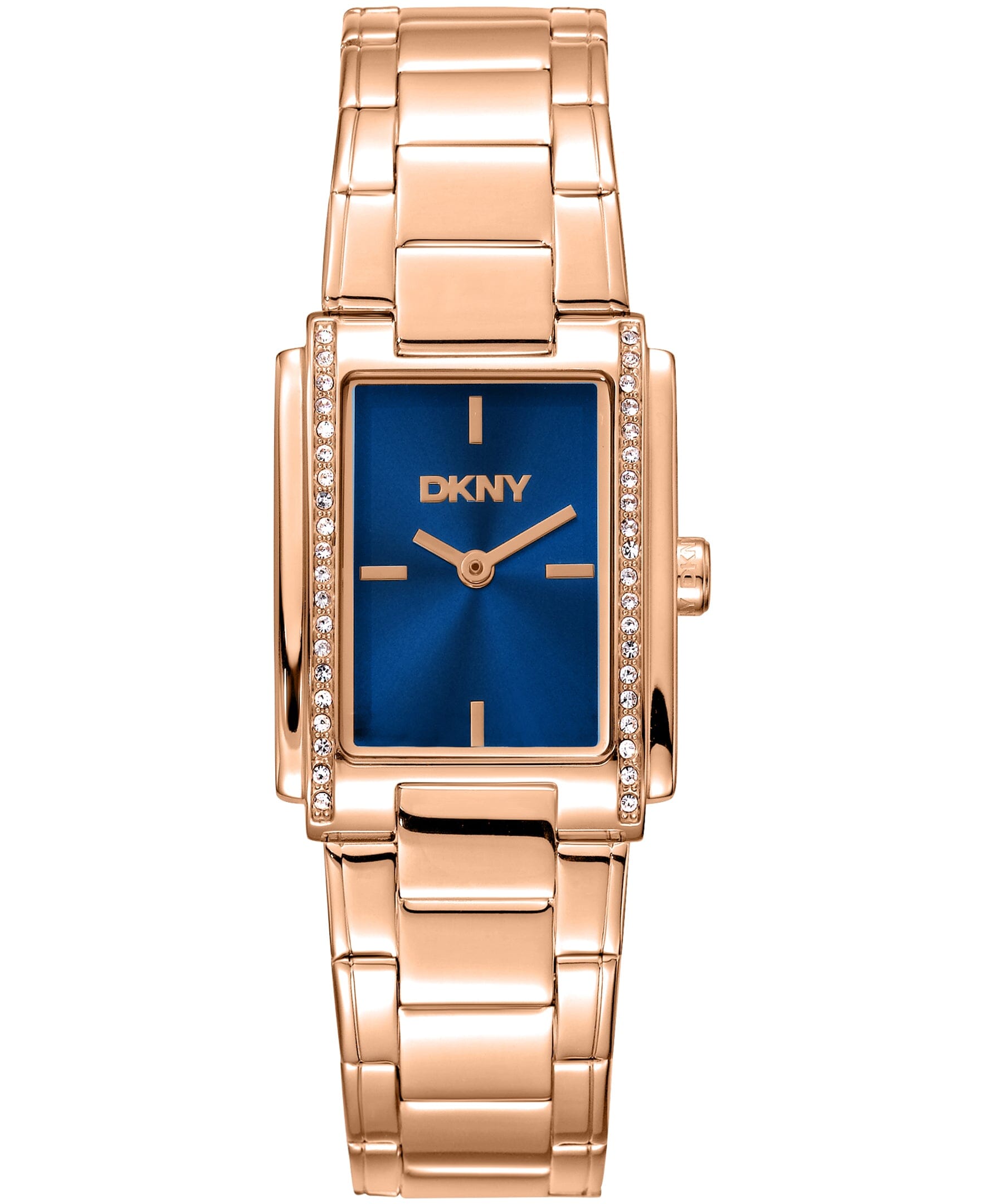 DK1L122M0065 DKNY Women's Crystal Accented Case Rose-Gold Tone Stainless Steel Bracelet Watch 23 x 30mm Watches DKNY 
