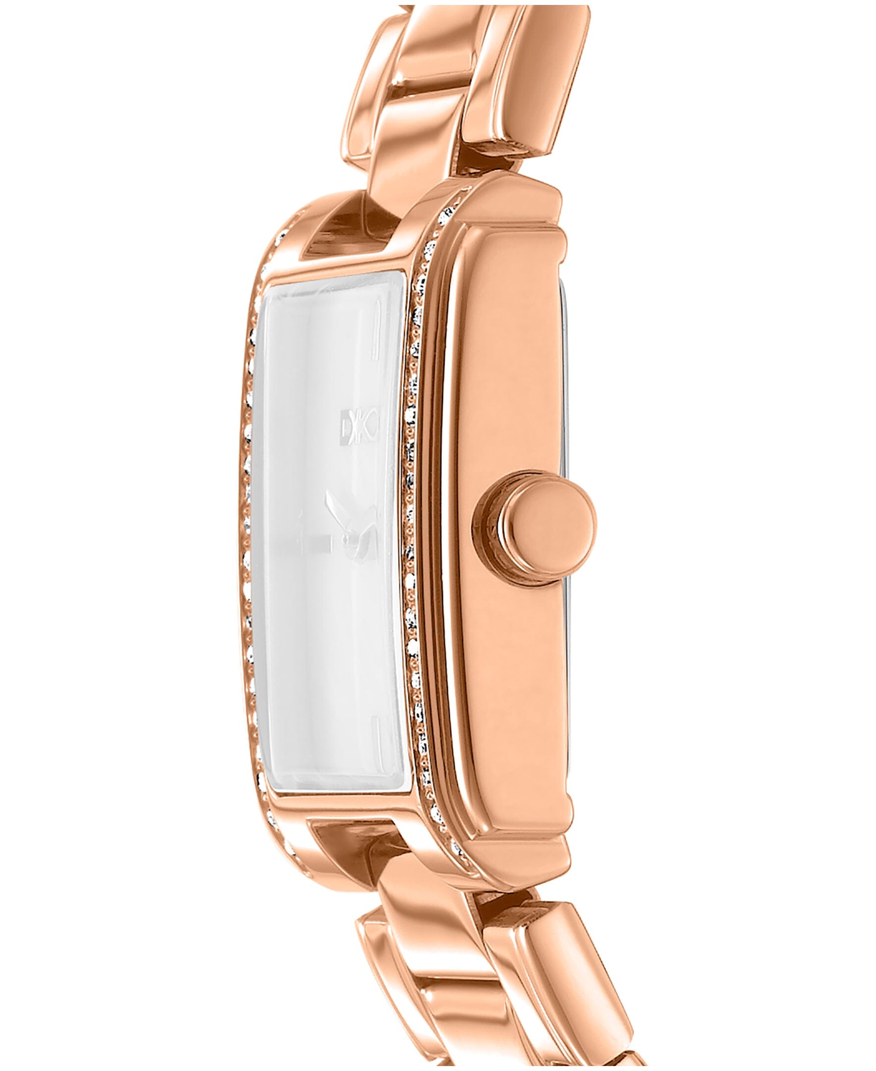 DK1L122M0065 DKNY Women's Crystal Accented Case Rose-Gold Tone Stainless Steel Bracelet Watch 23 x 30mm Watches DKNY 