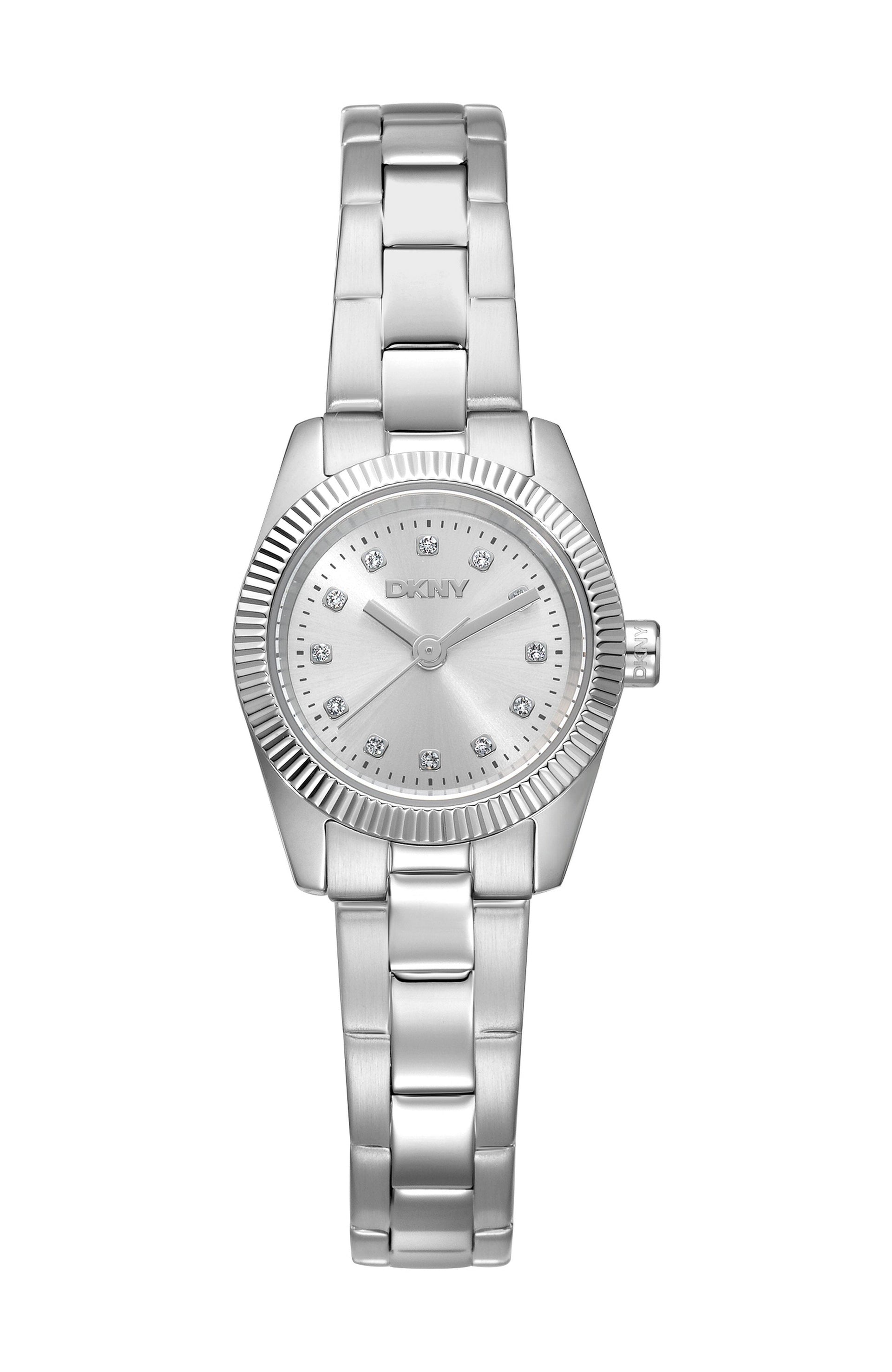 DK1L125M0015 Women's Mini Silver Dial Stainless Steel Bracelet Watch DKNY 