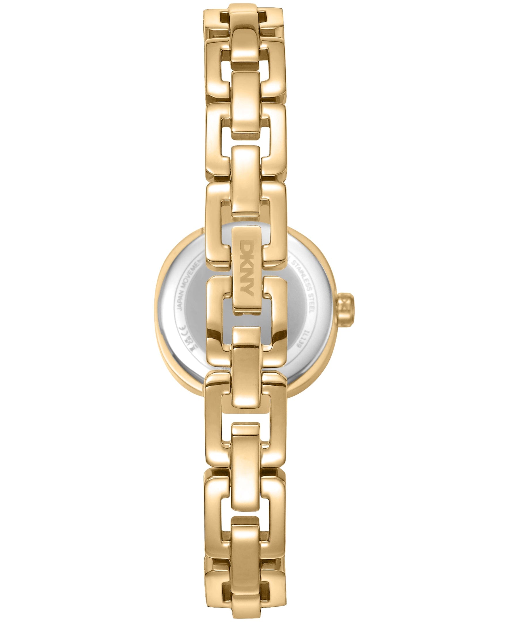 DK1L139M0035 DKNY Women's Crystal Accented Dial Gold-Tone Stainless Steel Open Link Bracelet Watch 24mm Watches DKNY 