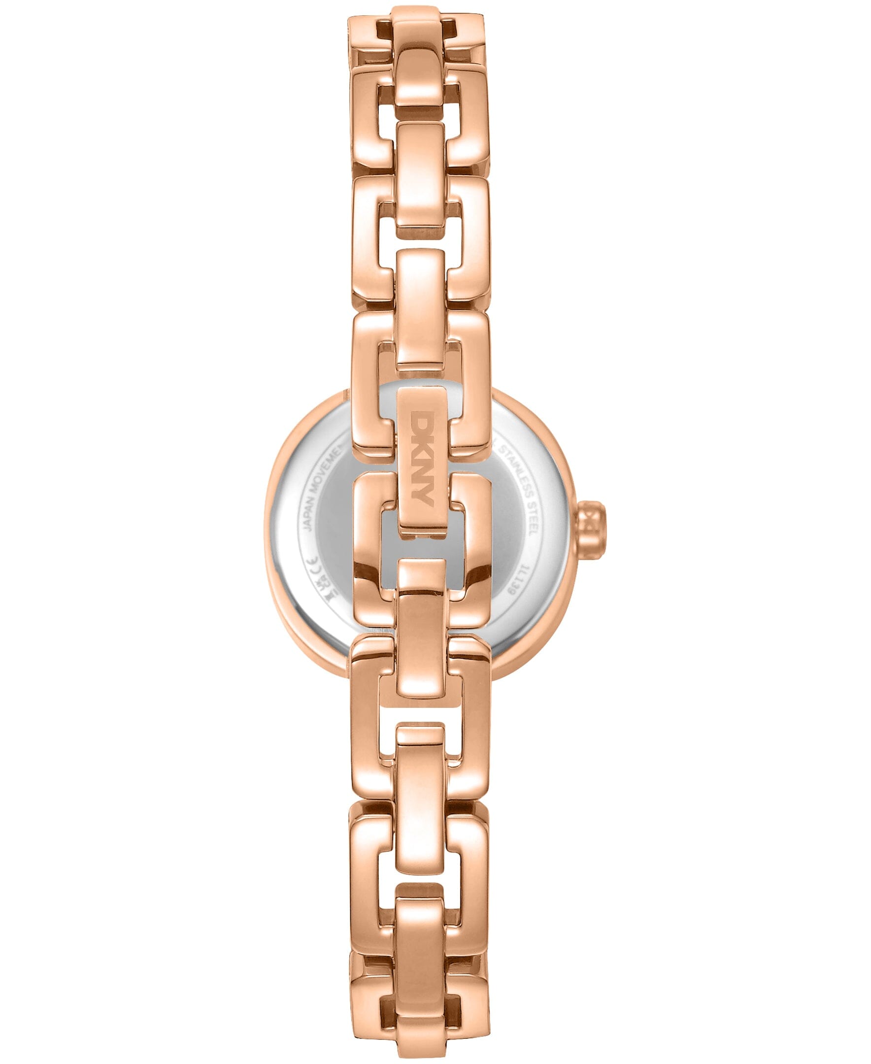 DK1L139M0045 DKNY Women's Crystal Accented Dial Rose-Gold Tone Stainless Steel Open Link Bracelet Watch 24mm Watches DKNY 