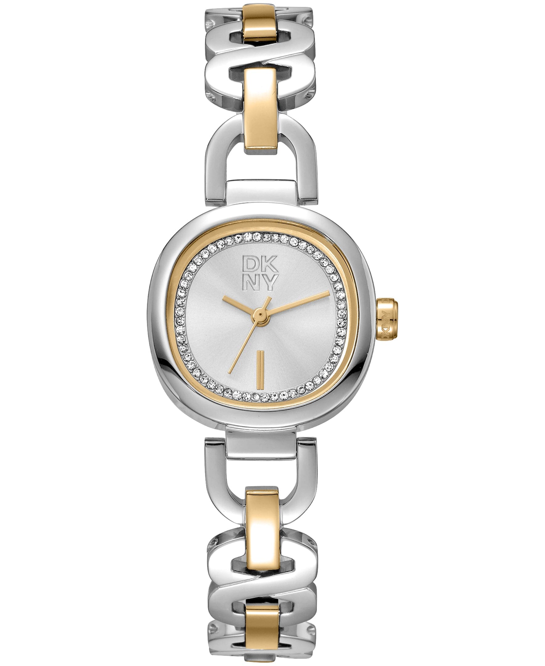 DK1L139M0055 DKNY Women's Crystal Accented Dial Two-Tone Gold Stainless Steel Open Link Bracelet Watch 24mm Watches DKNY 