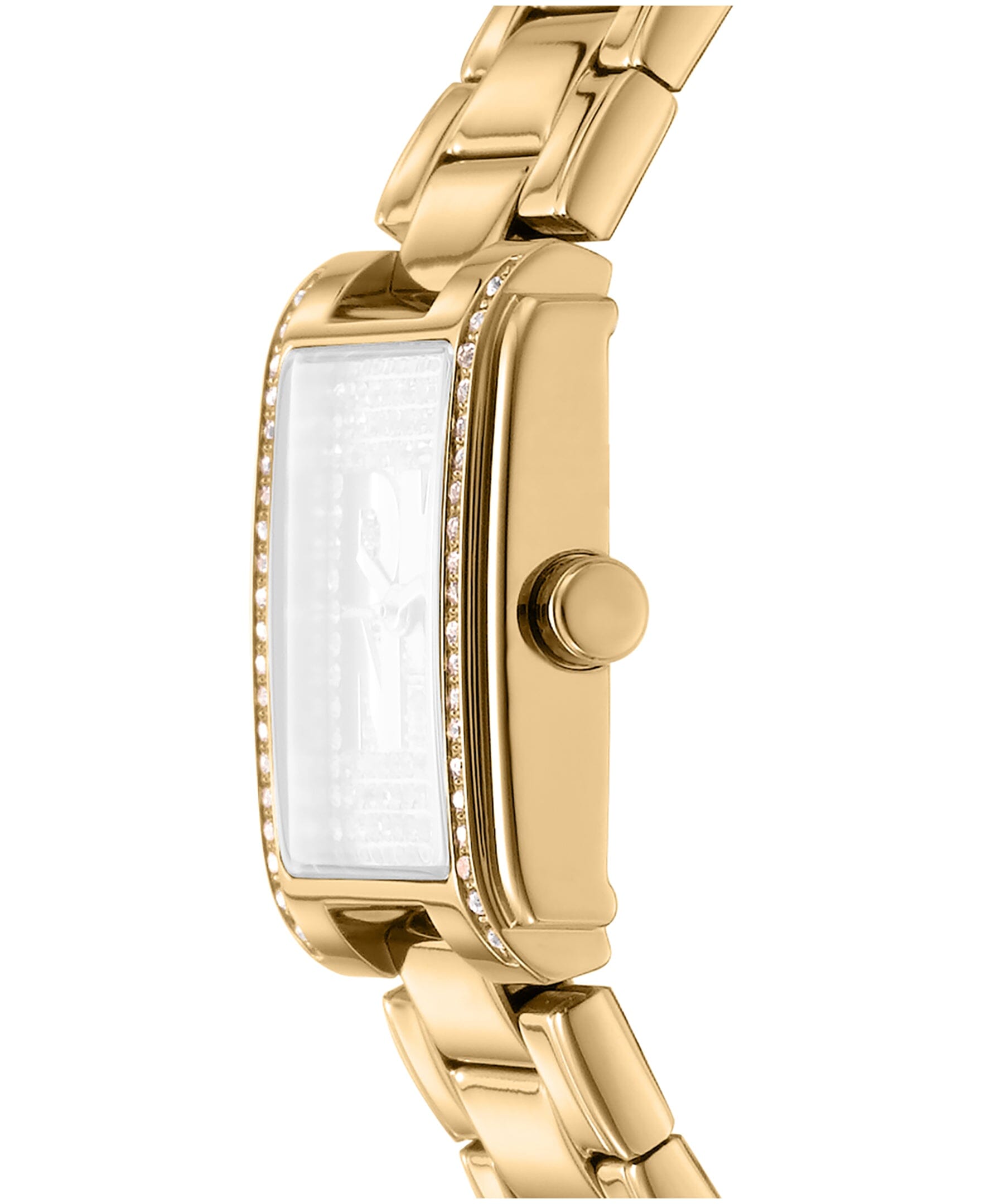 DK1L140M0025 DKNY Women's Crystal Accented Dial Gold-Tone Stainless Steel Bracelet Watch 23 x 30mm Watches DKNY 