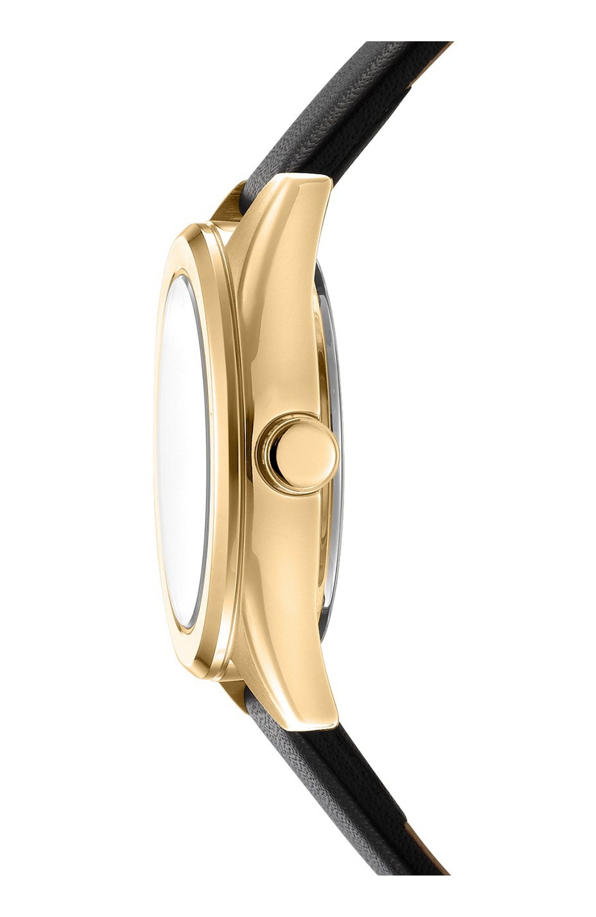 DK1L145L0025 Women's Logo Black Dial Black Leather Strap & Gold-Tone Stainless Steel Watch Gift Set DKNY 