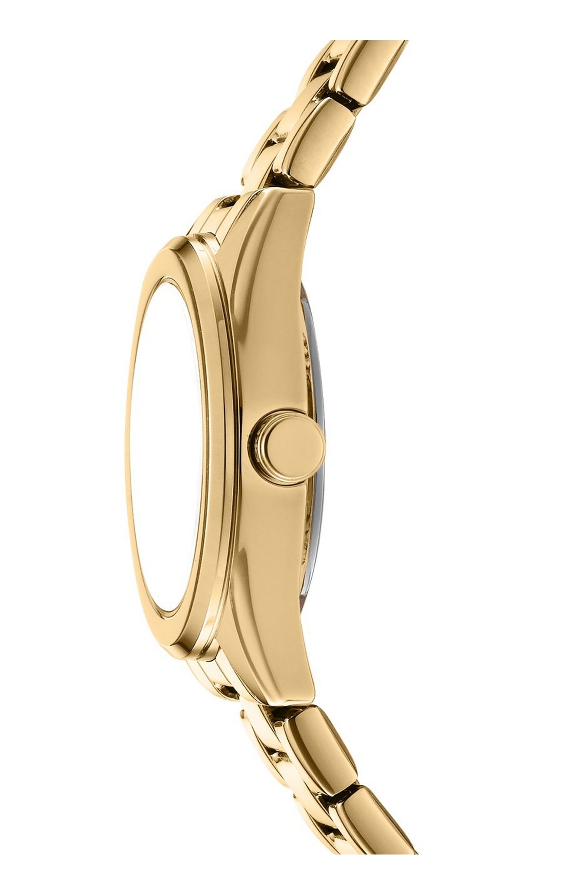 DK1L145M0055 Women's Logo Champagne Dial Gold-Tone Stainless Steel Bracelet Watch Gift Set DKNY 
