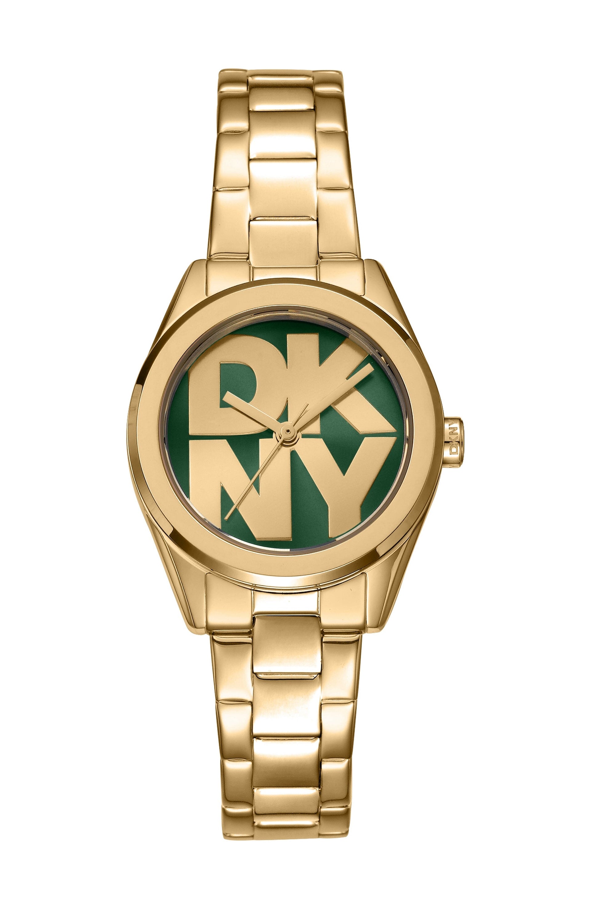 DK1L145M0065 Women's Logo Dark Green Dial Gold-Tone Stainless Steel Bracelet Watch Gift Set DKNY 