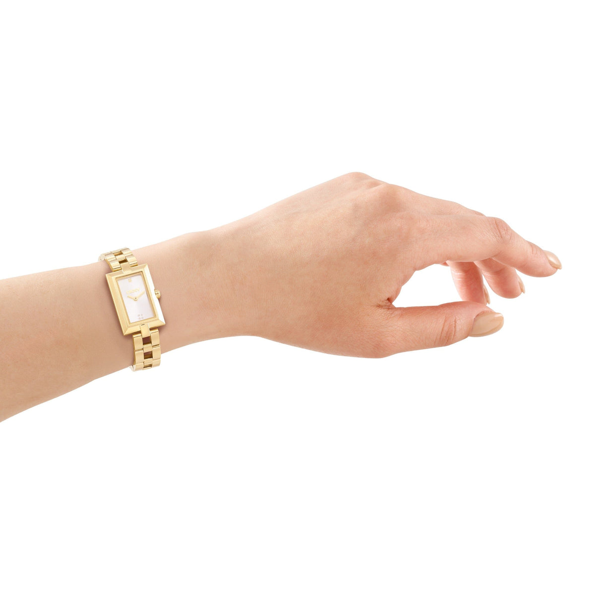 DK1L151M0055 DKNY Women's Signature Shape Silver Dial Gold Stainless Steel Bracelet Watch DKNY 
