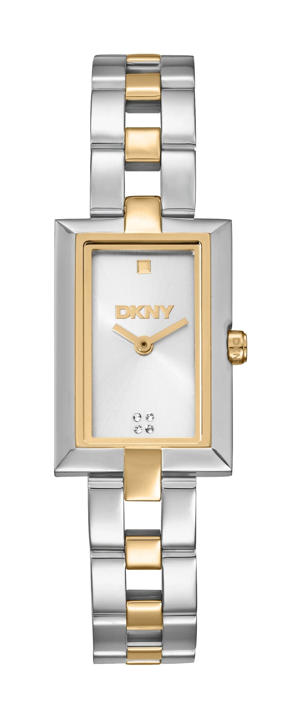 DK1L151M0075 DKNY Women's Signature Shape Two Tone Silver & Gold Stainless Steel Bracelet Watch DKNY 
