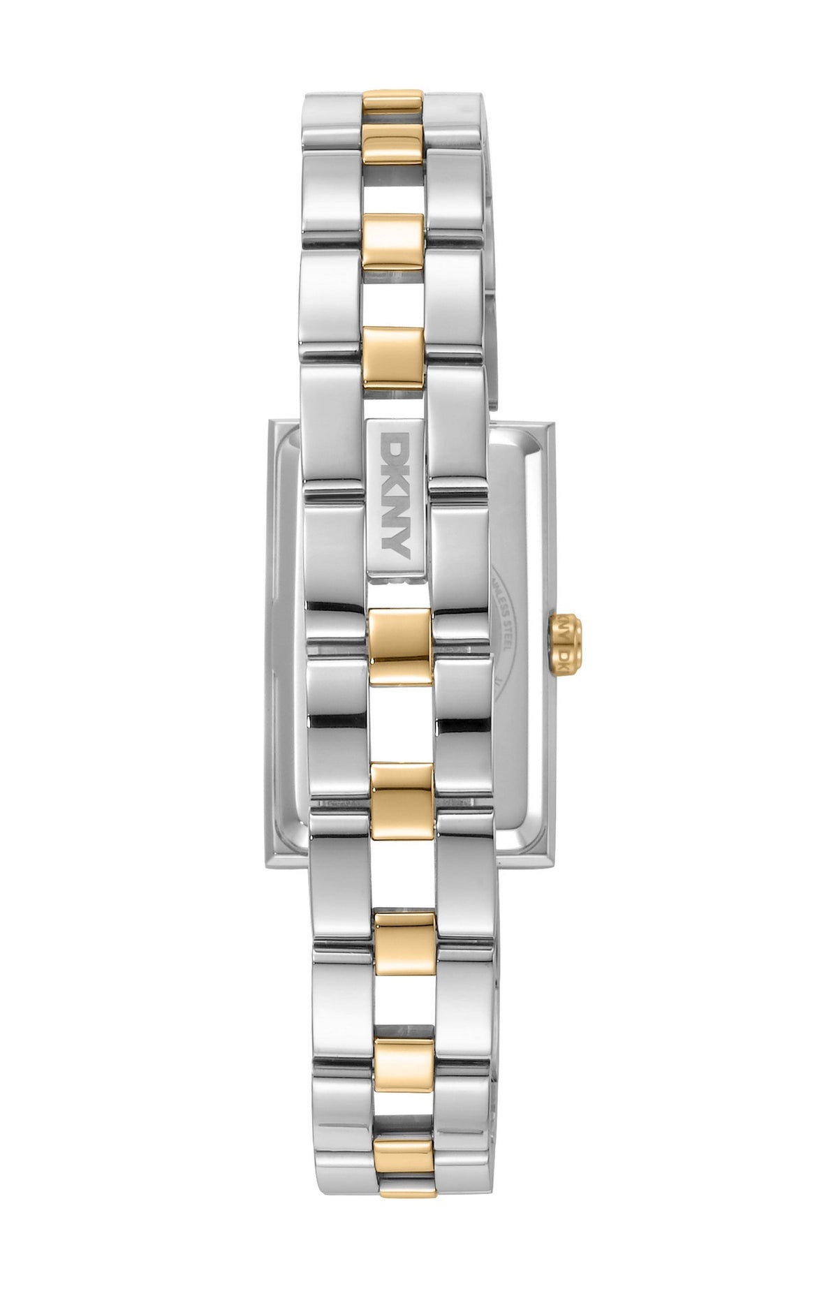 DK1L151M0075 DKNY Women's Signature Shape Two Tone Silver & Gold Stainless Steel Bracelet Watch DKNY 