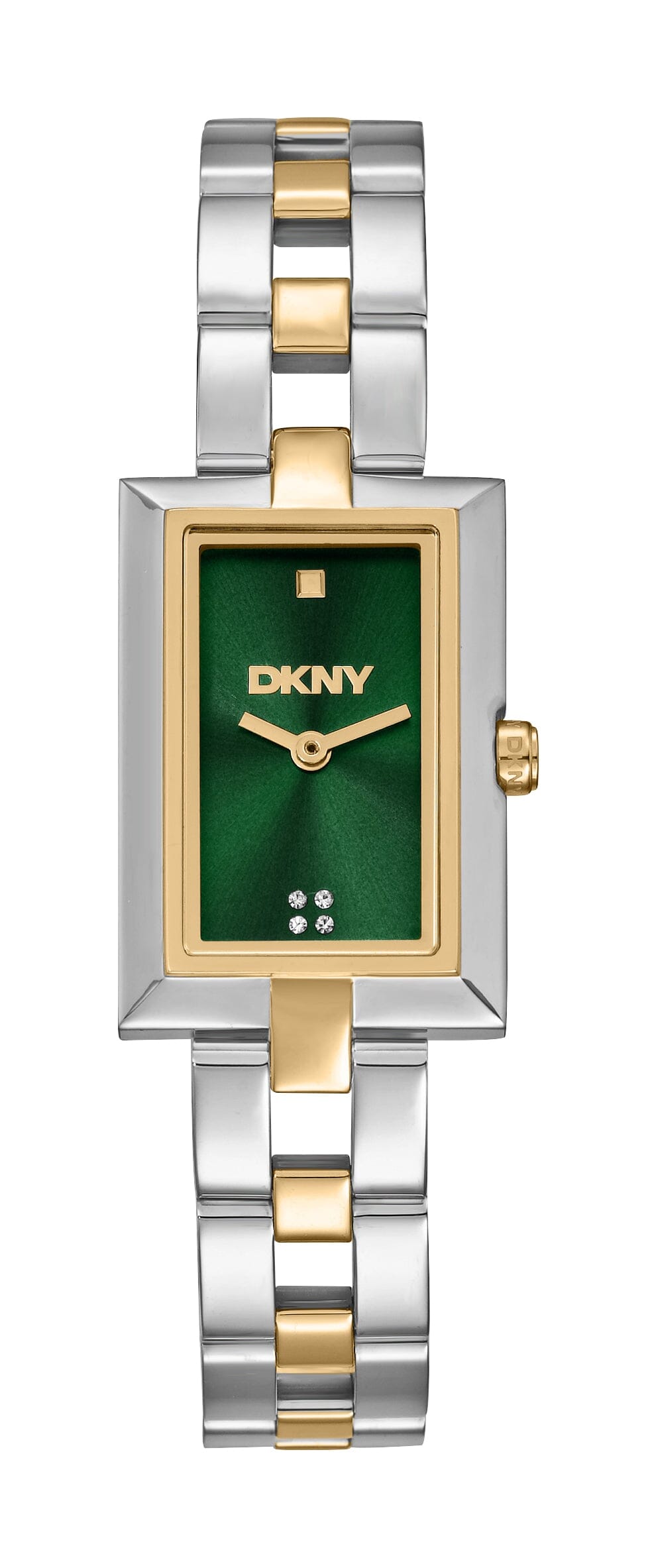DK1L151M0085 DKNY Women's Signature Shape Two Tone Silver & Gold Stainless Steel Bracelet Watch DKNY 