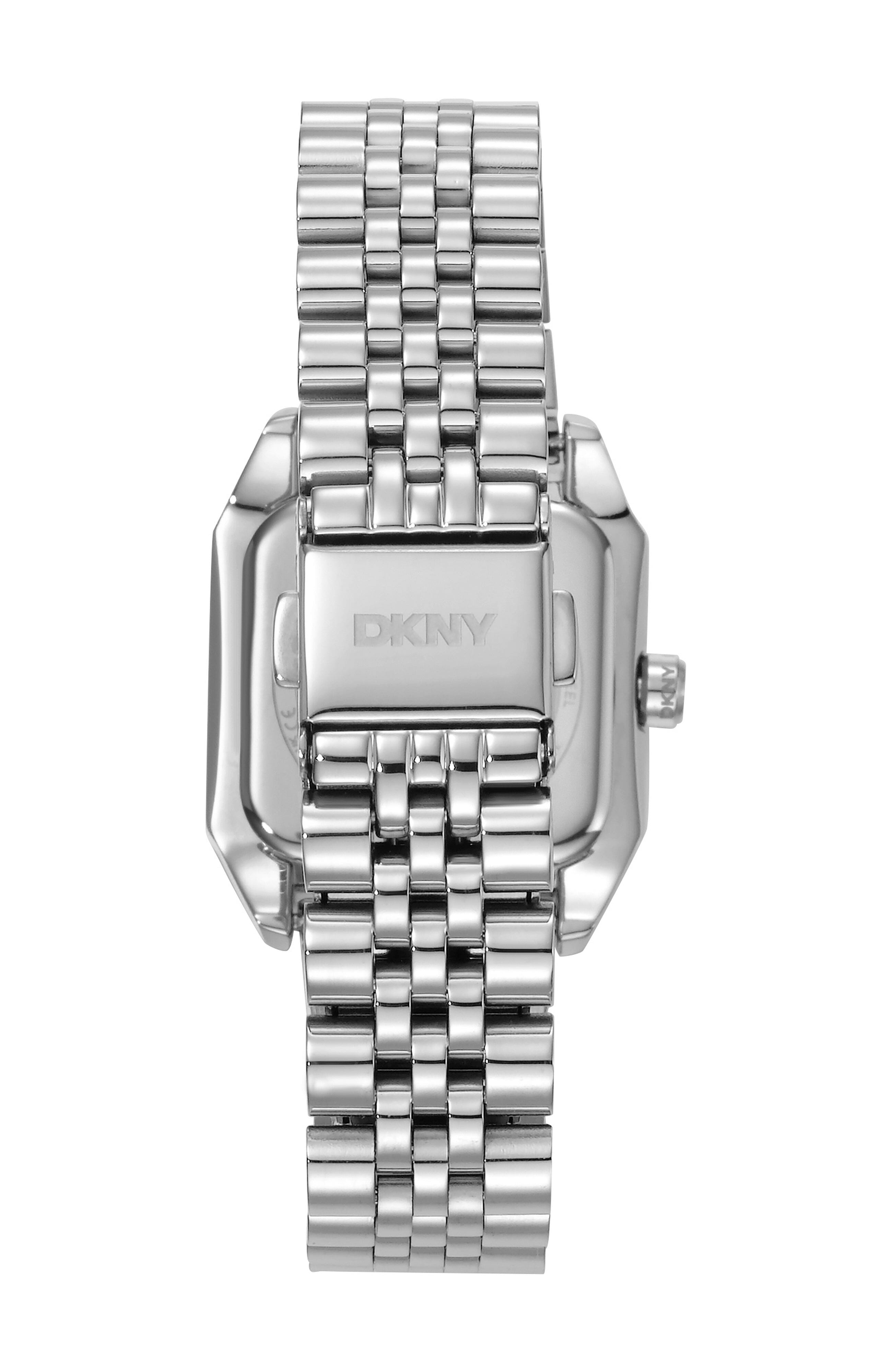 DK1L154M0215 Women's Signature Shape Silver Dial Stainless Steel Bracelet Watch DKNY 