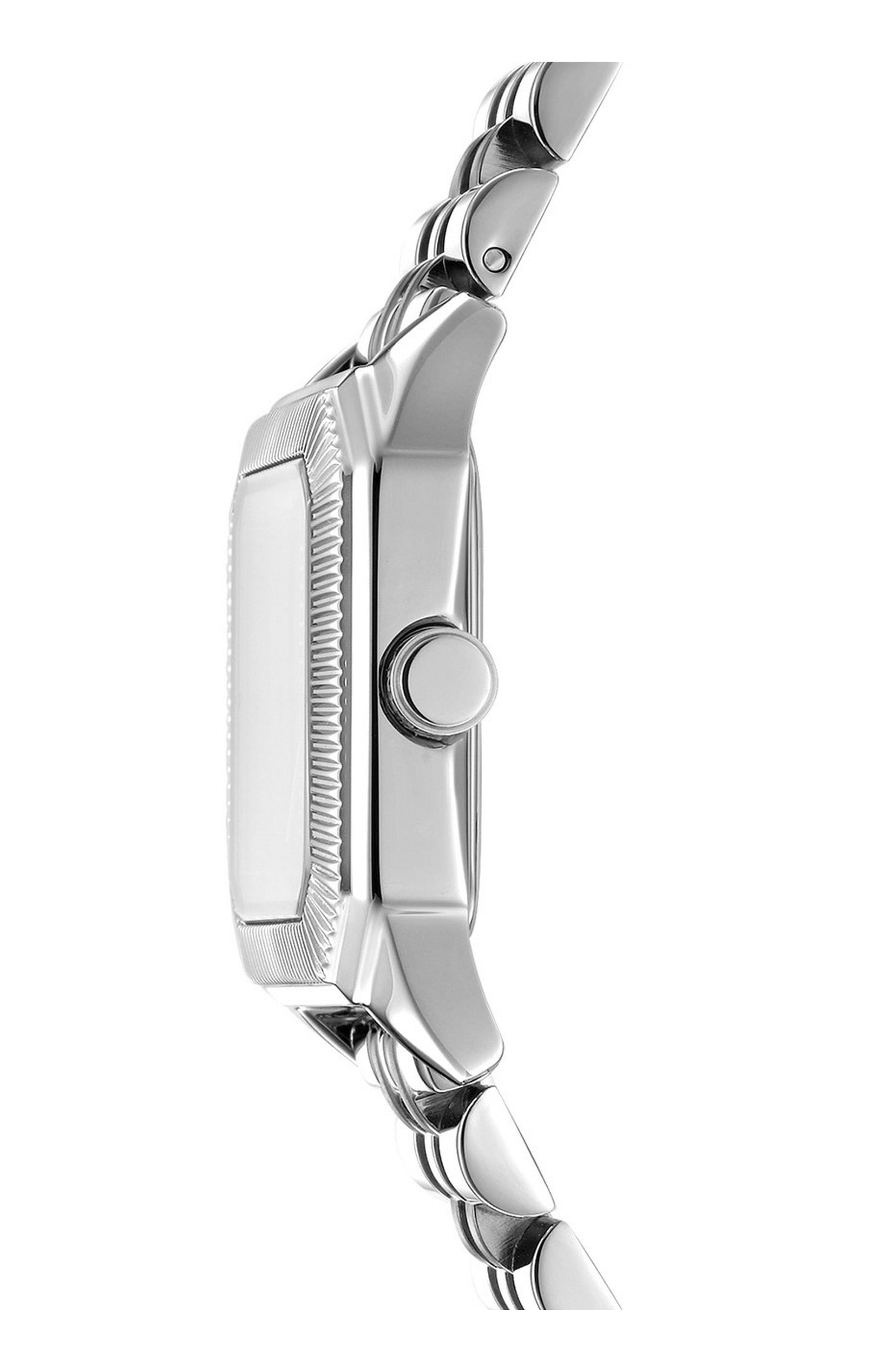 DK1L154M0215 Women's Signature Shape Silver Dial Stainless Steel Bracelet Watch DKNY 