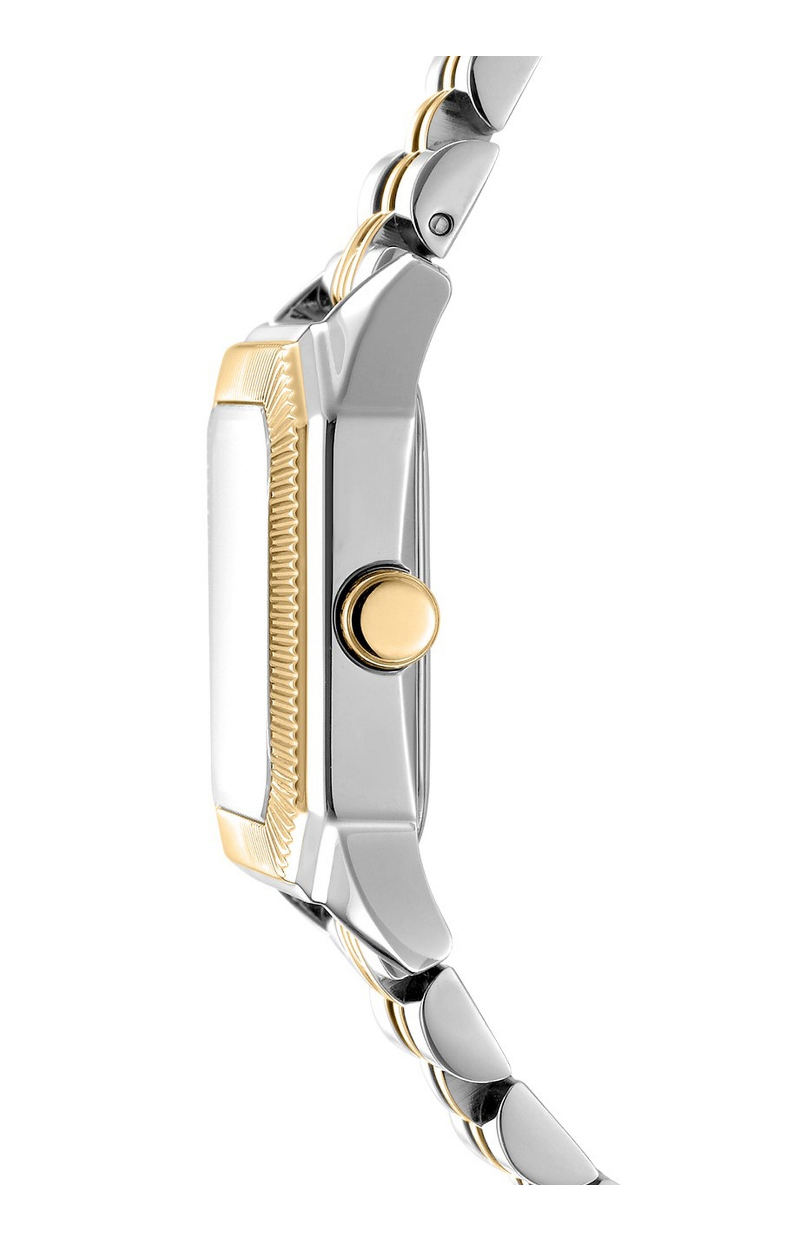 DK1L154M0255 Women's Signature Shape Silver Dial Two-Tone Stainless Steel Bracelet Watch DKNY 