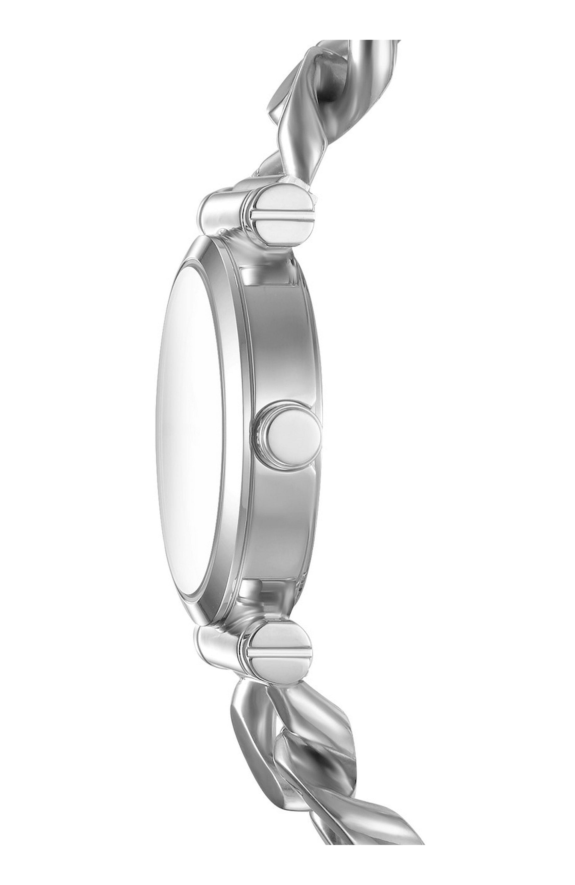 DK1L159M0045 Women's Open Link Silver Dial Stainless Steel Chain Bracelet DKNY 